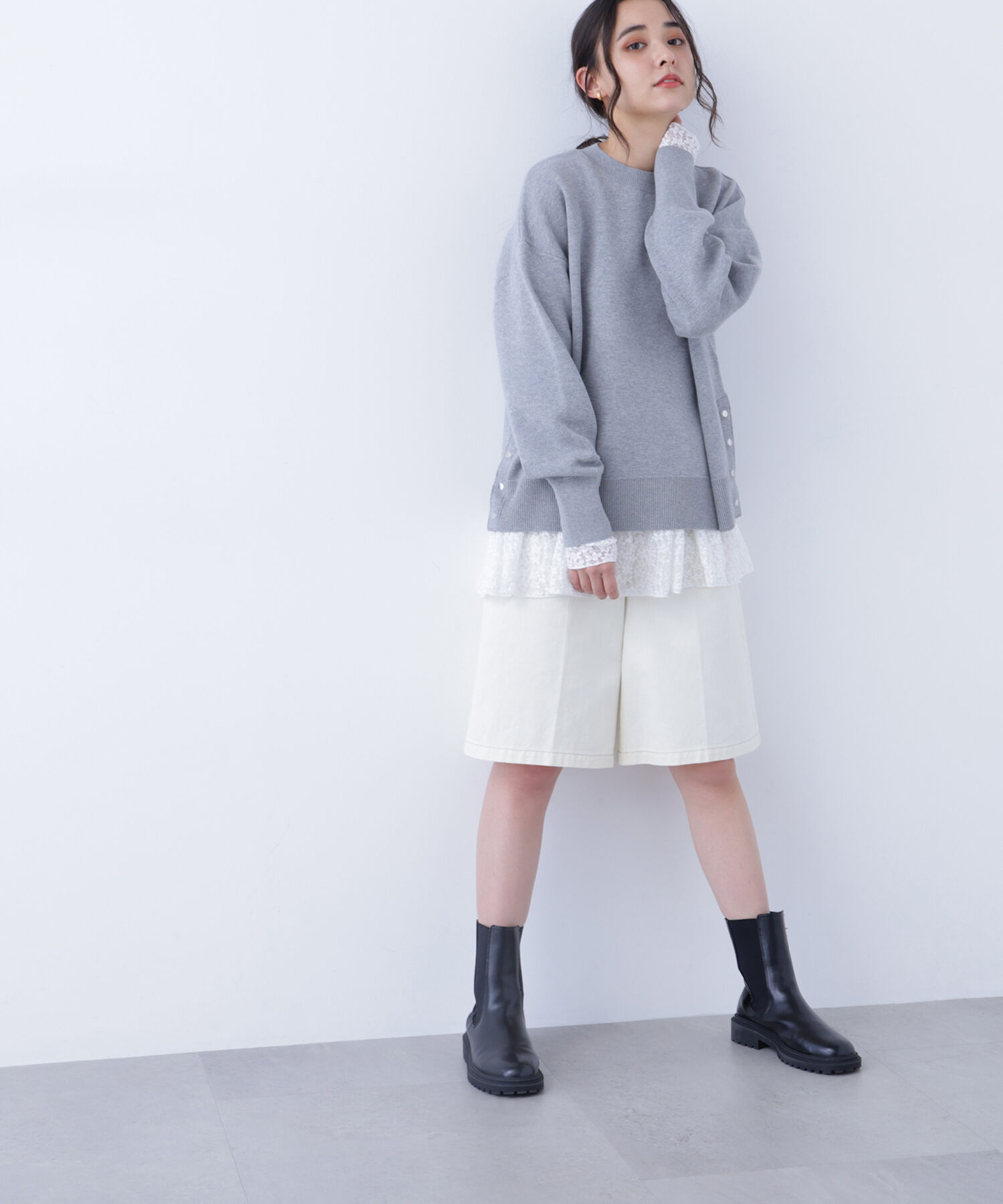  「〈N.〉サイドスリットボクシーニット」|ニット・セーター|