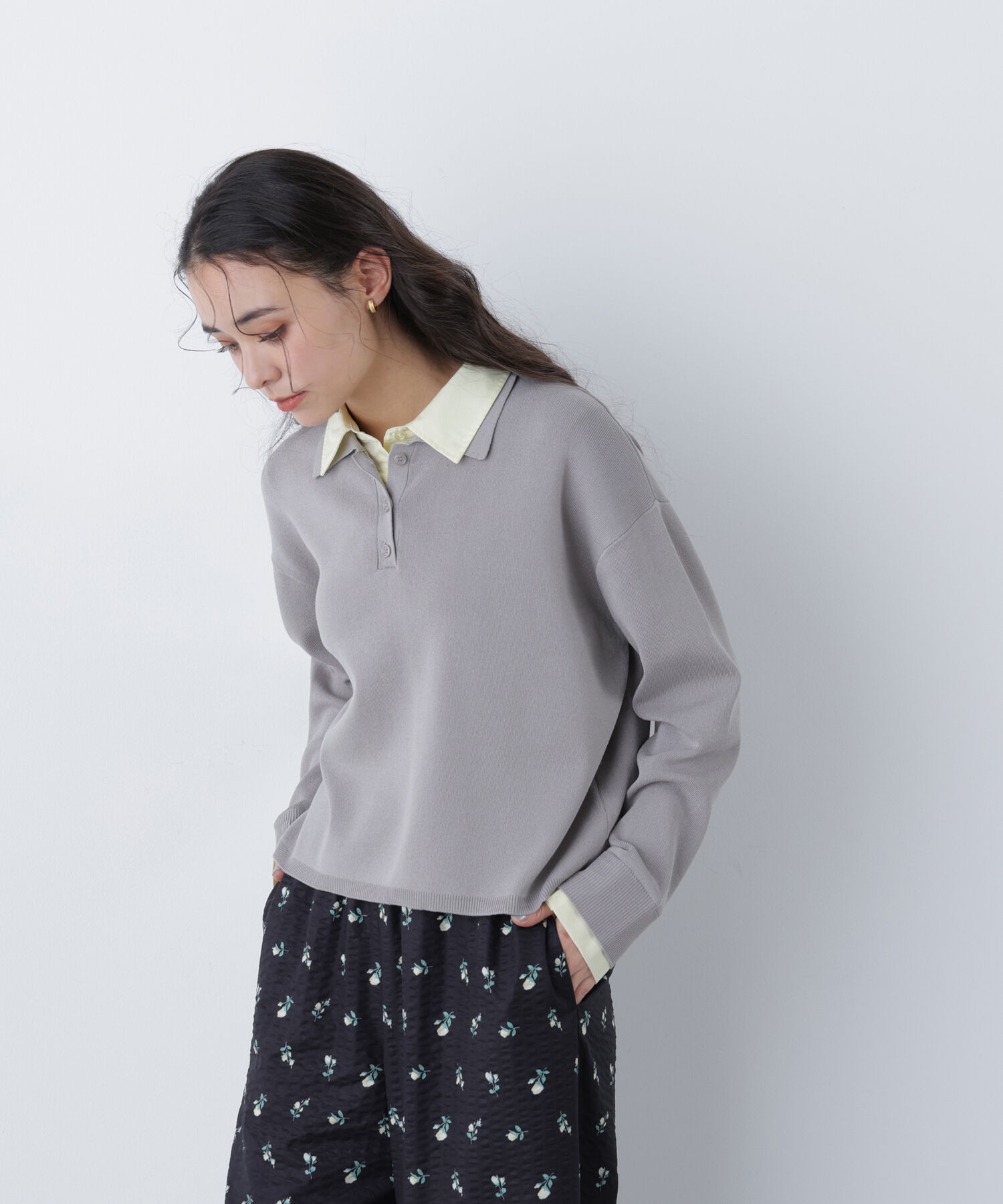  「〈N.〉シャツレイヤードニット」|ニット・セーター|