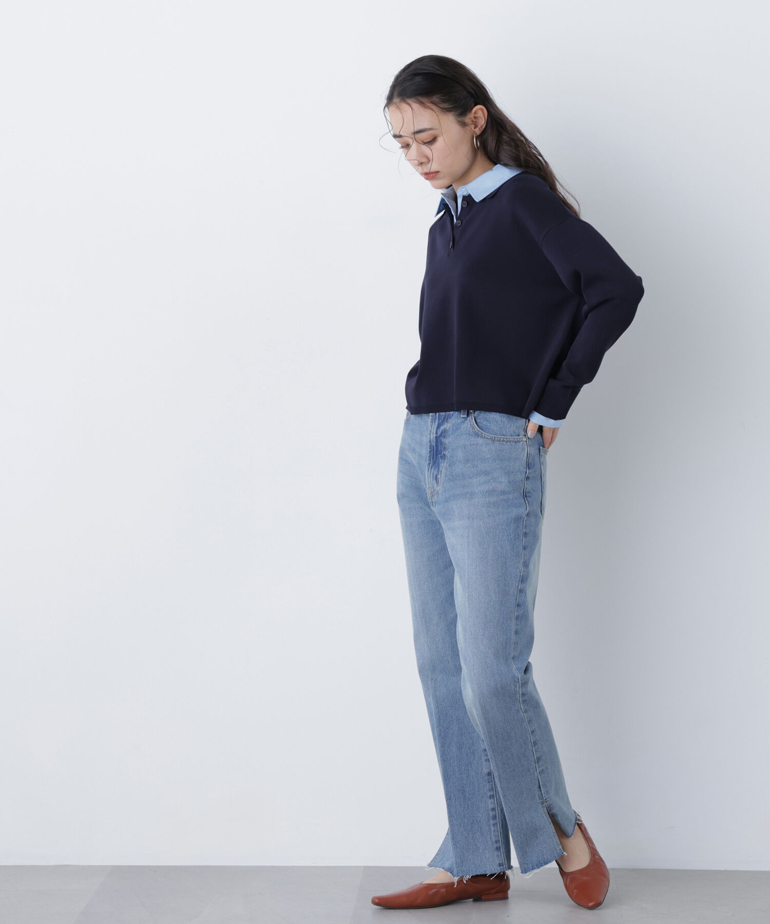  「〈N.〉シャツレイヤードニット」|ニット・セーター|