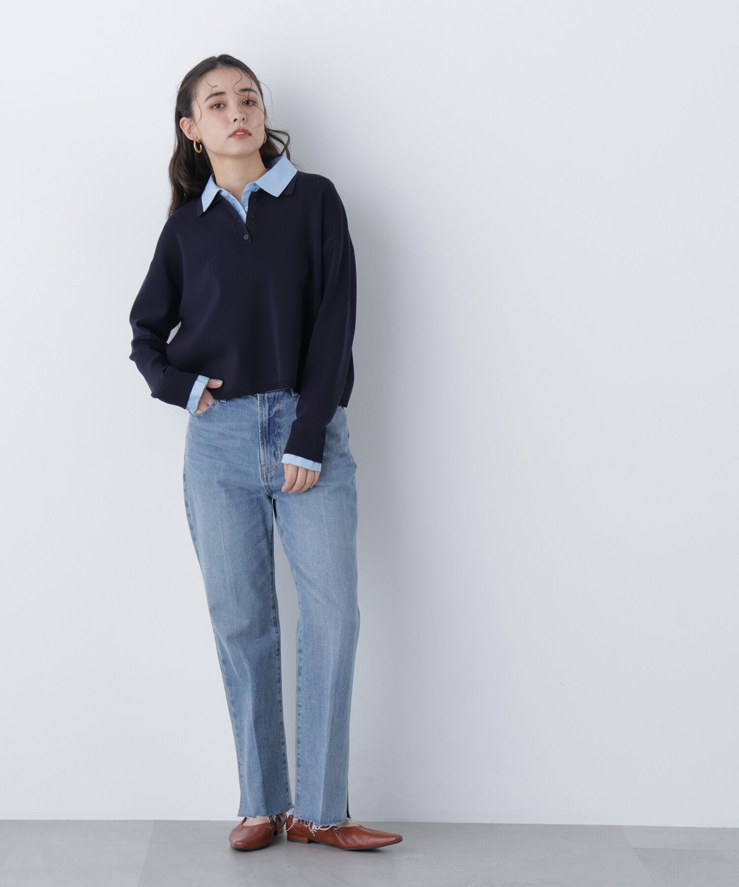  「〈N.〉シャツレイヤードニット」|ニット・セーター|