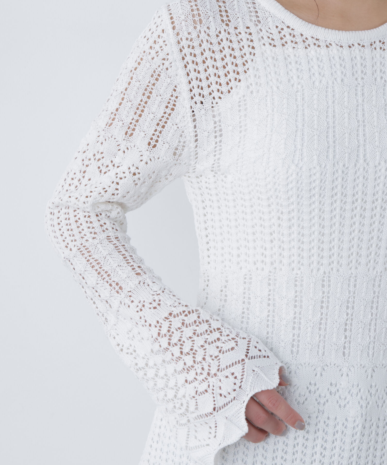  「〈N.〉透かし編みニットミニワンピース」|ワンピース|