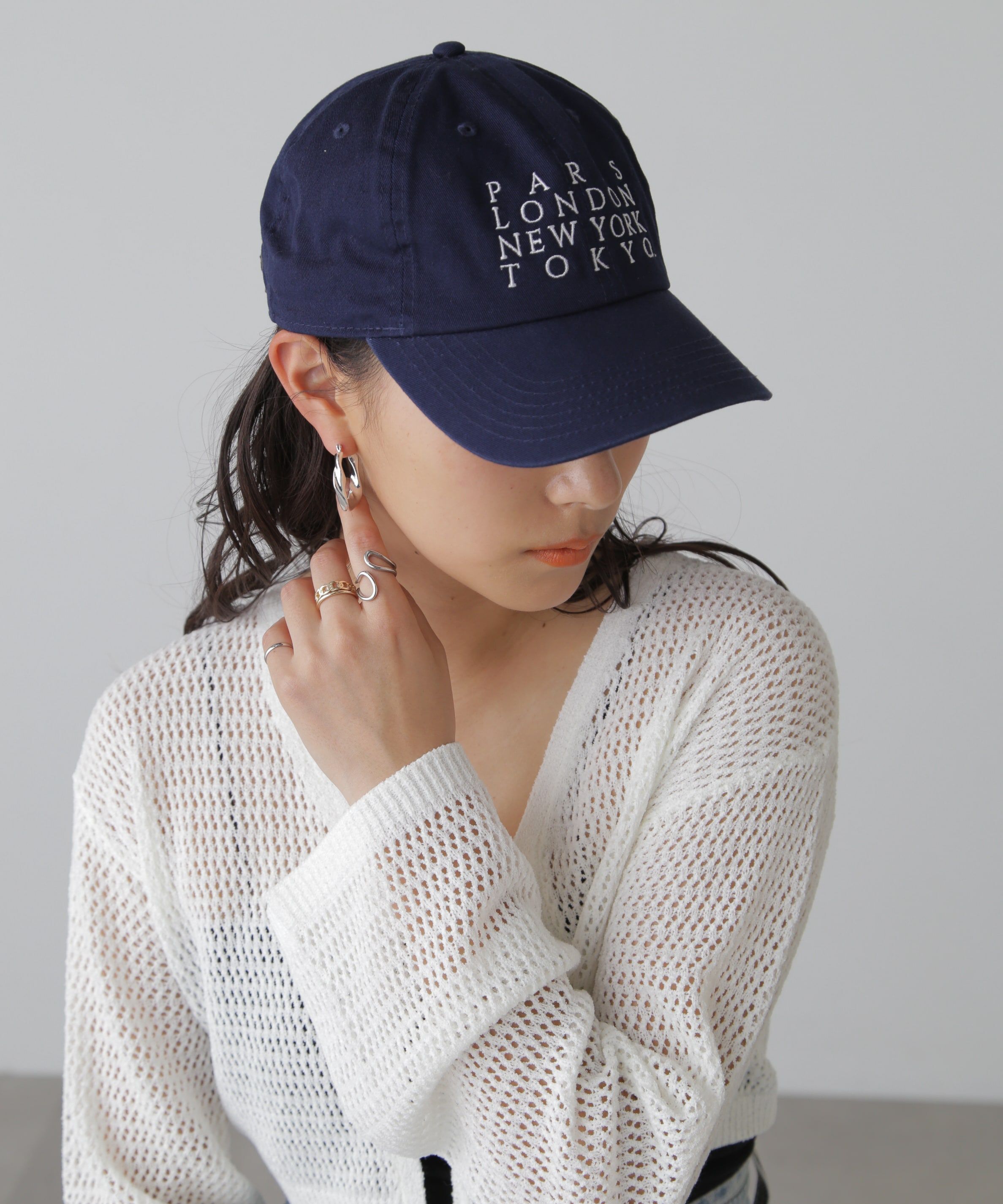  「ロゴ刺繍キャップ」|ソックス|ネイビー