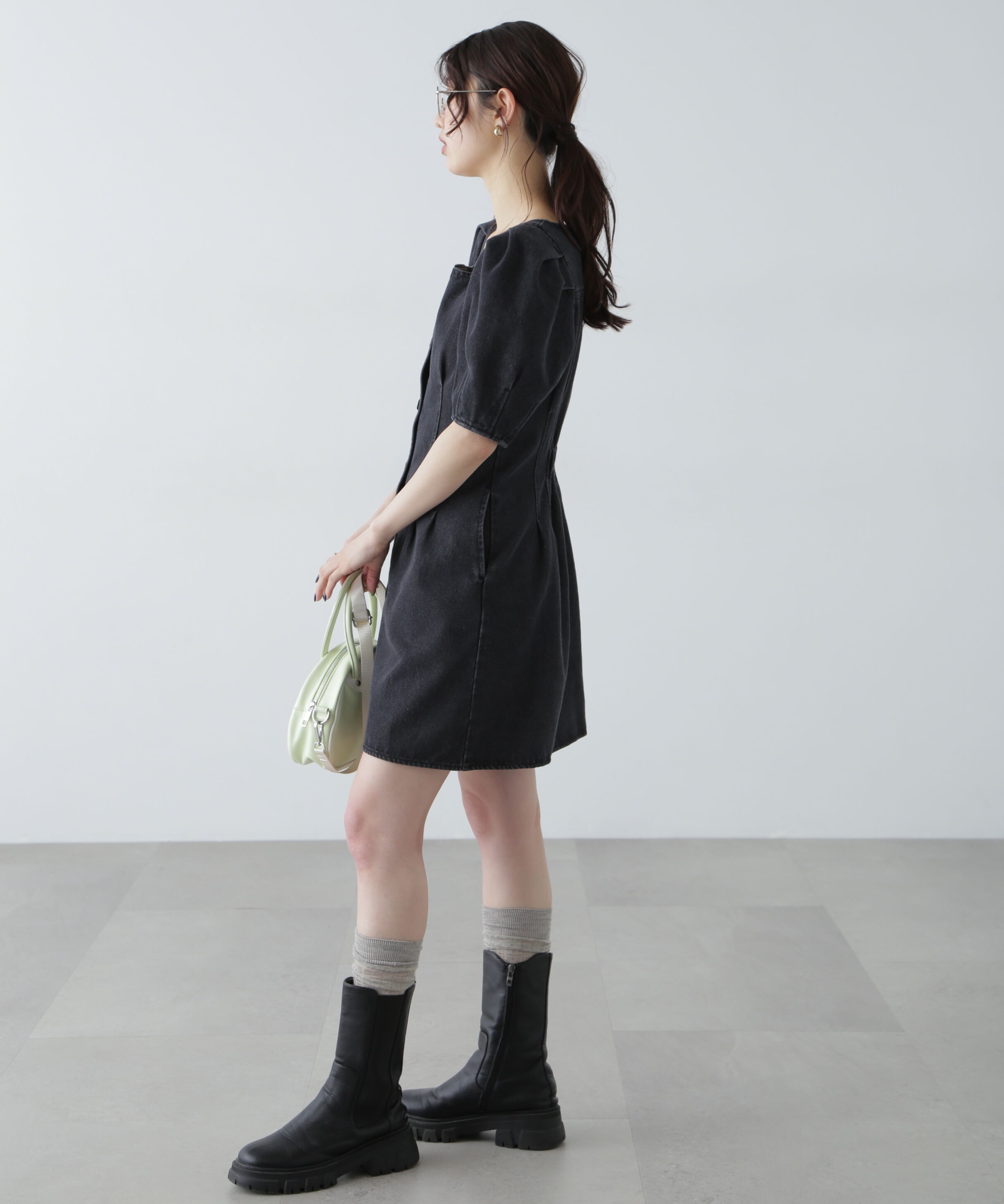  「デニムミニワンピース」|ワンピース|