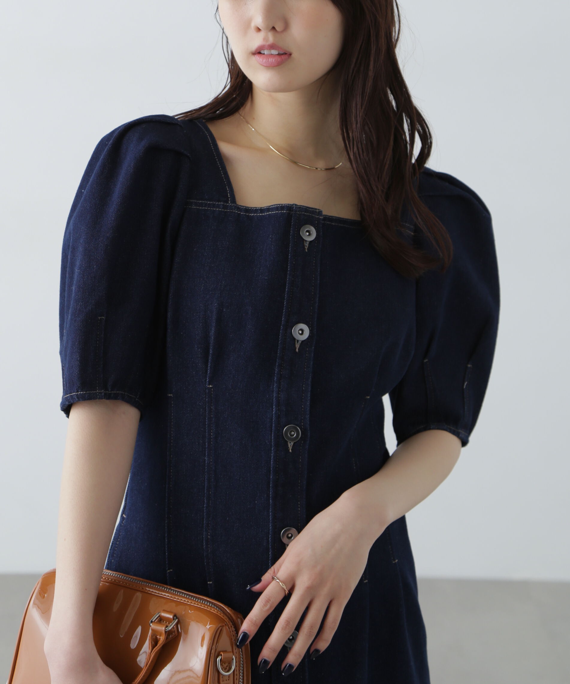  「デニムミニワンピース」|ワンピース|