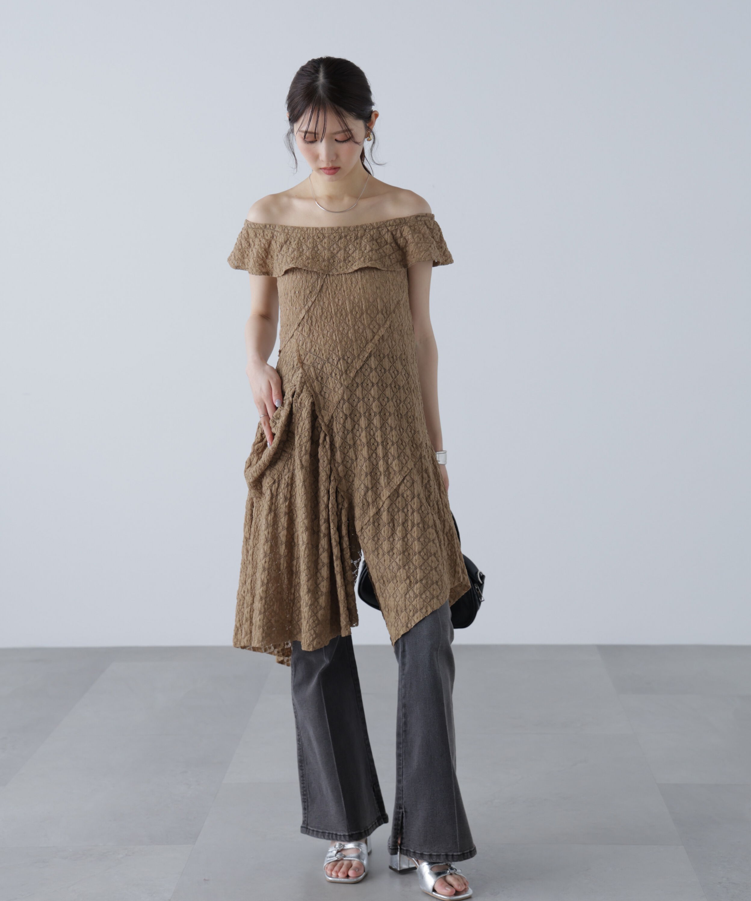  「イレヘムオフショルミニワンピース」|ワンピース|