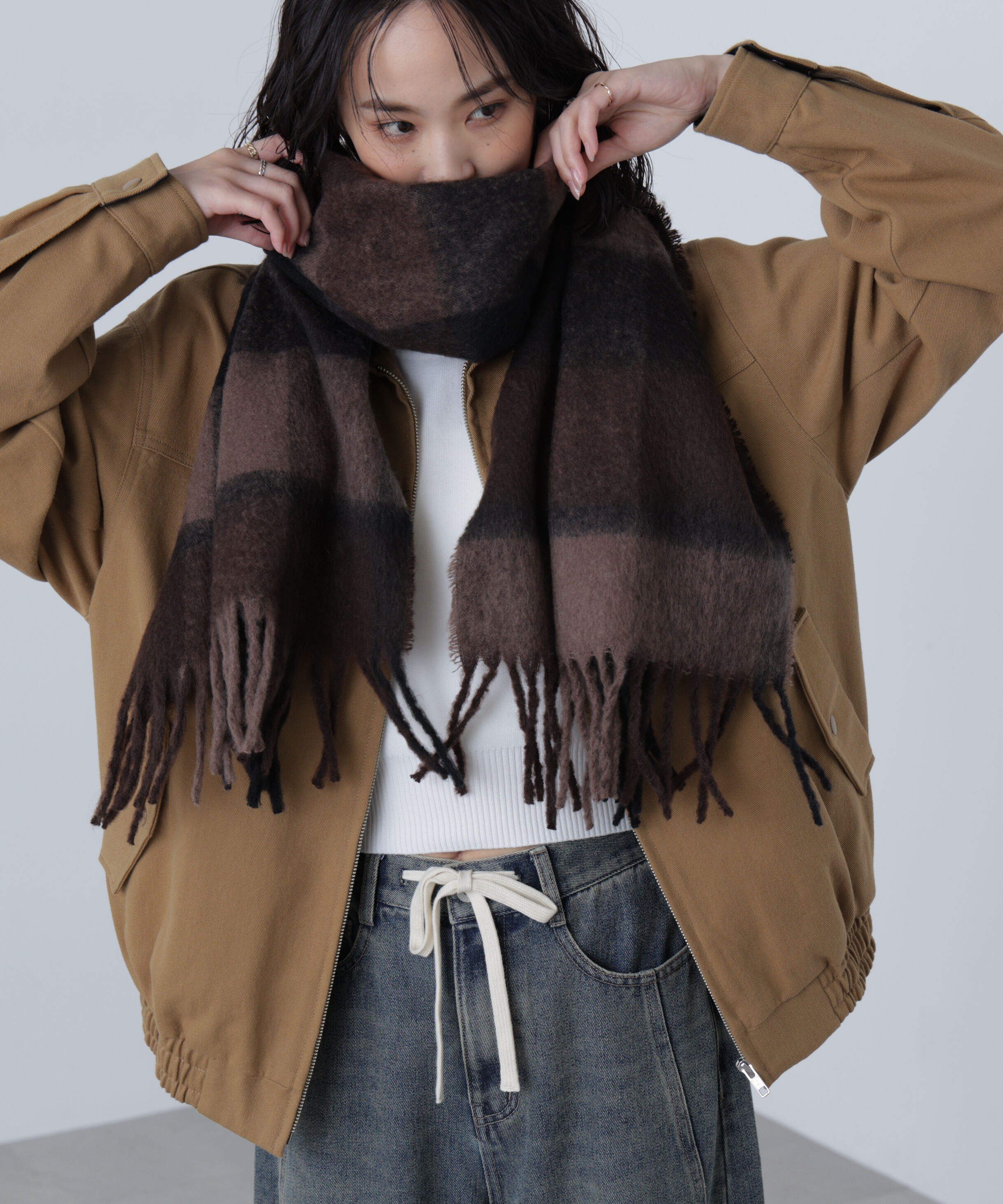  「ライトチェックストール」|ソックス|