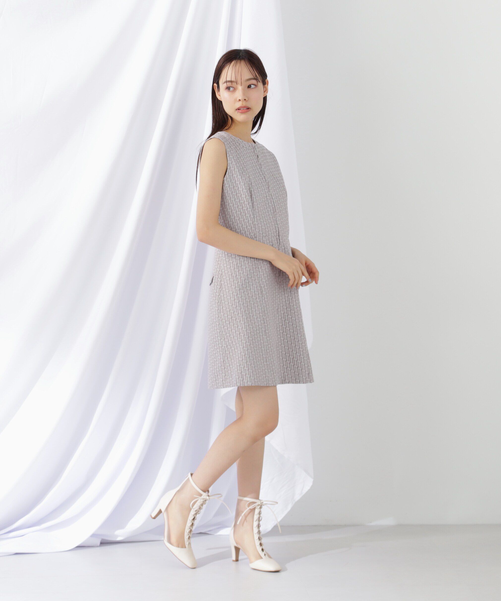  「モノグラムジャガードミニワンピース」|ワンピース|