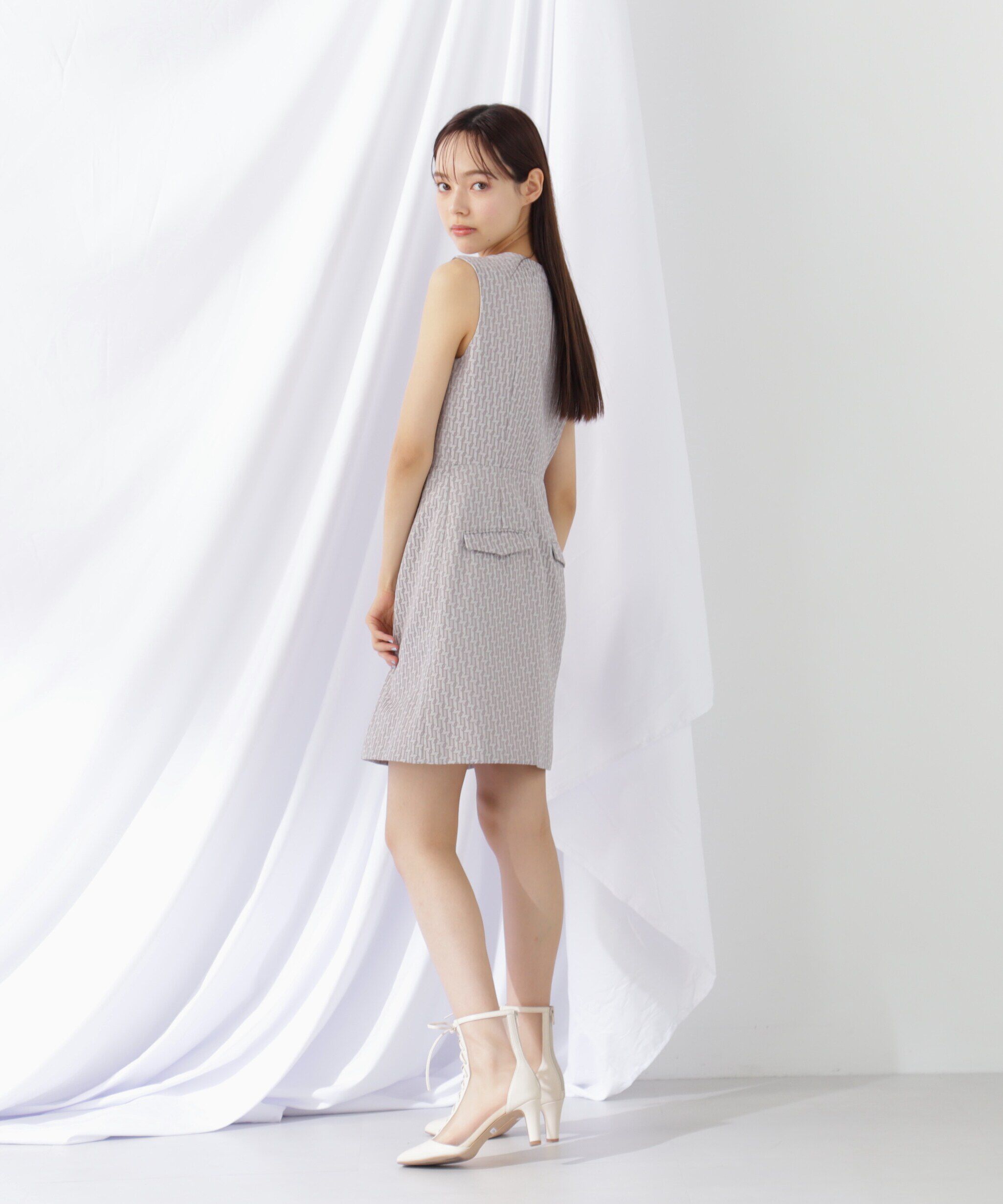  「モノグラムジャガードミニワンピース」|ワンピース|