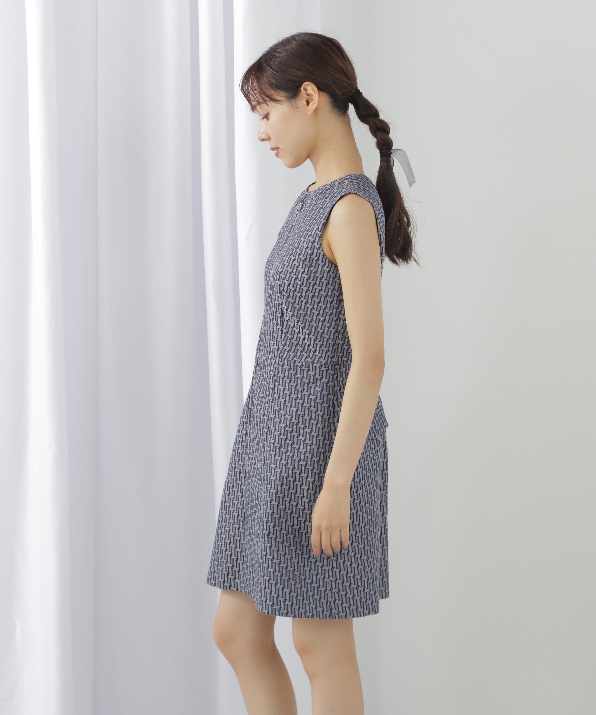  「モノグラムジャガードミニワンピース」|ワンピース|