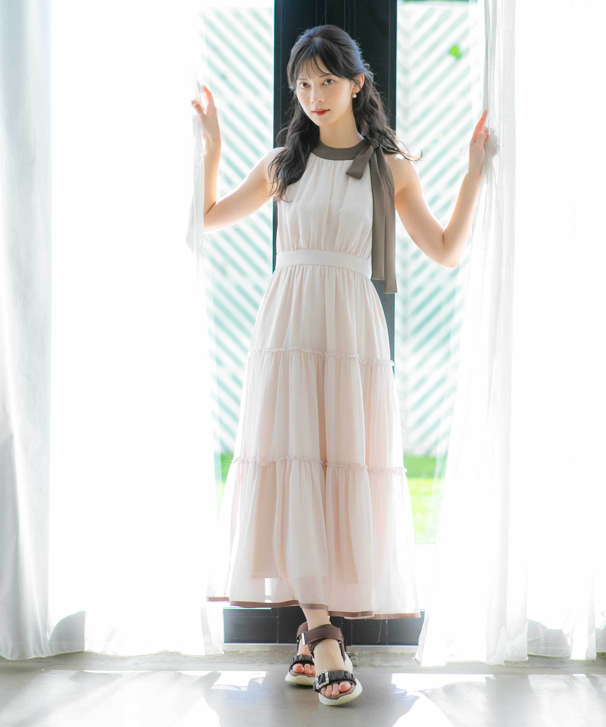  「ホルターネックティアードワンピース」|ワンピース|