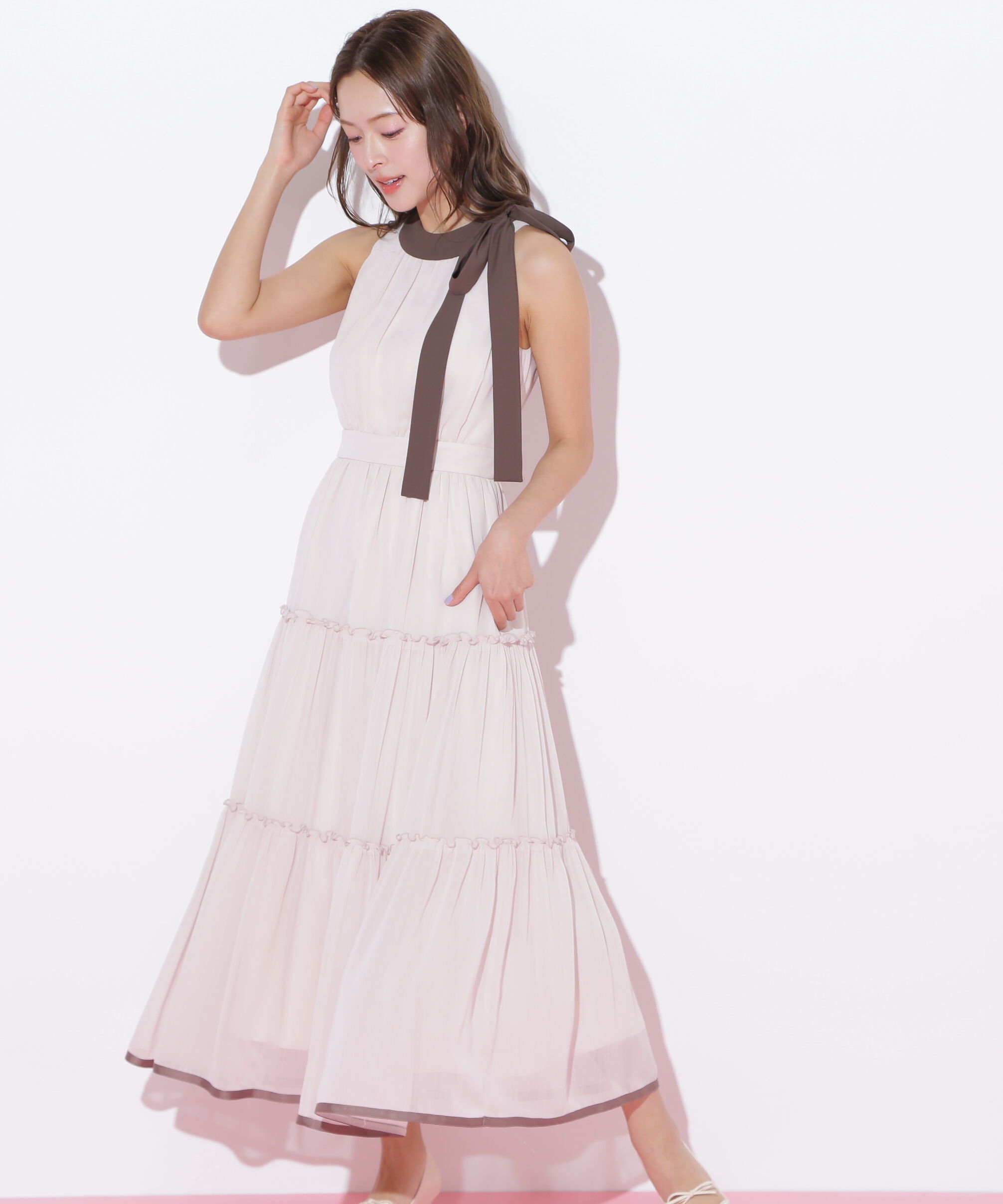  「ホルターネックティアードワンピース」|ワンピース|