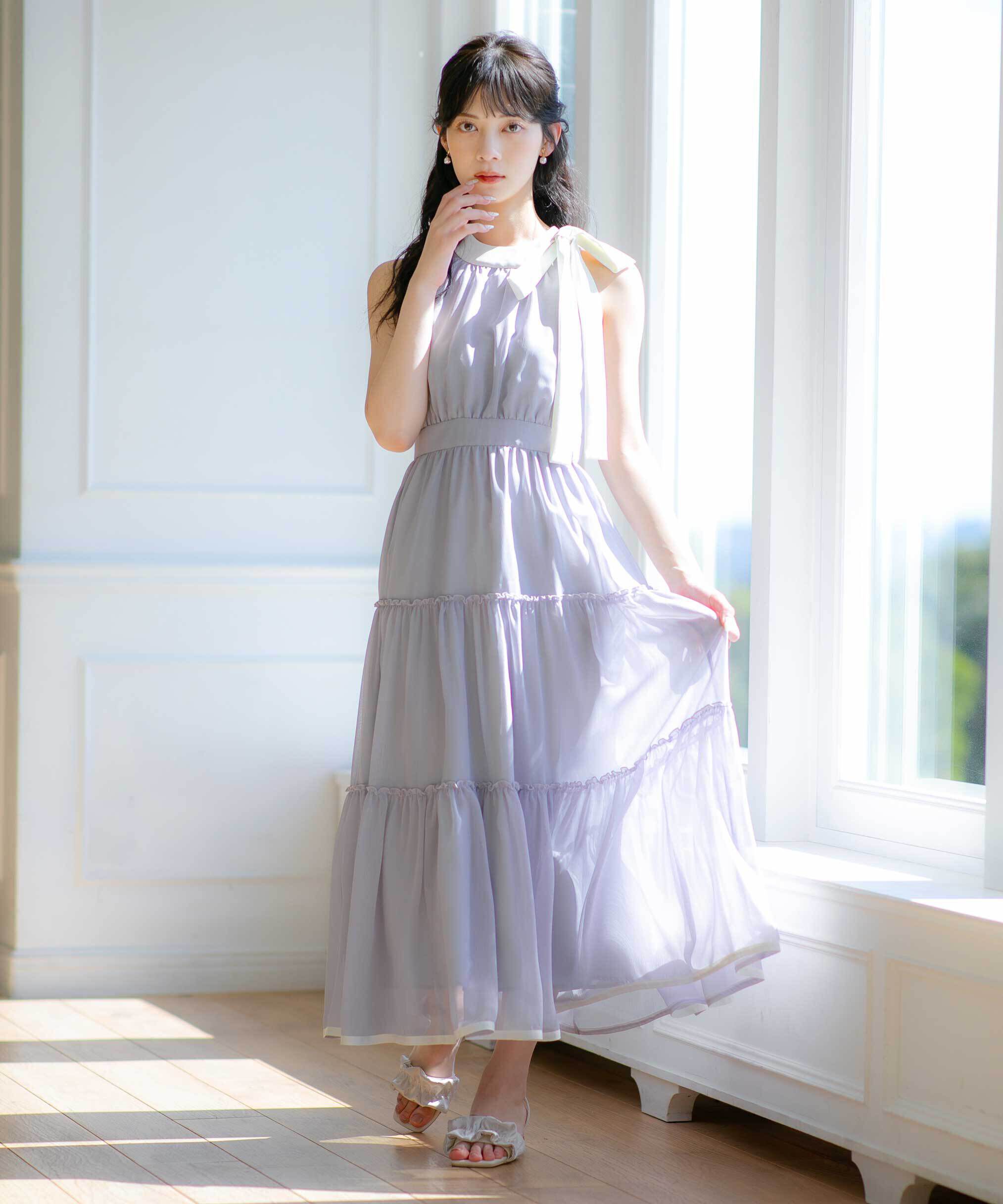  「ホルターネックティアードワンピース」|ワンピース|