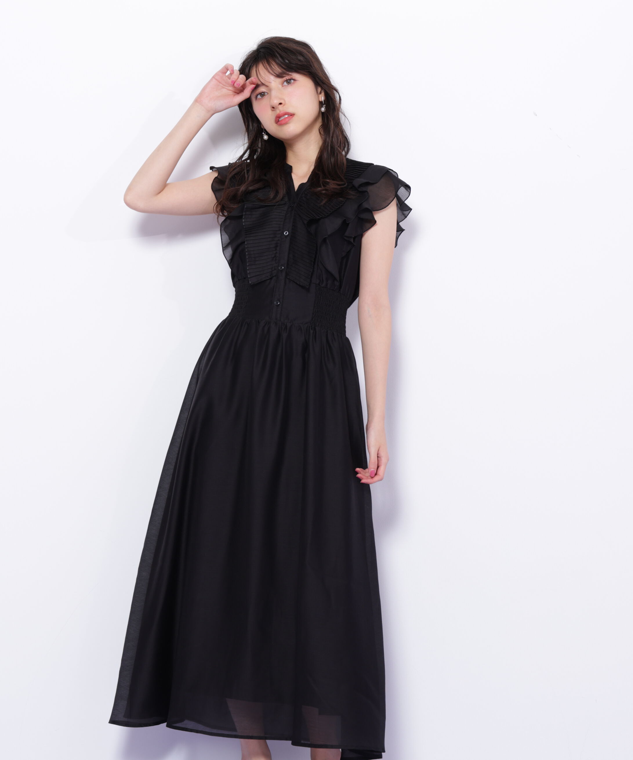  「シアープリーツフリルワンピース」|ワンピース|