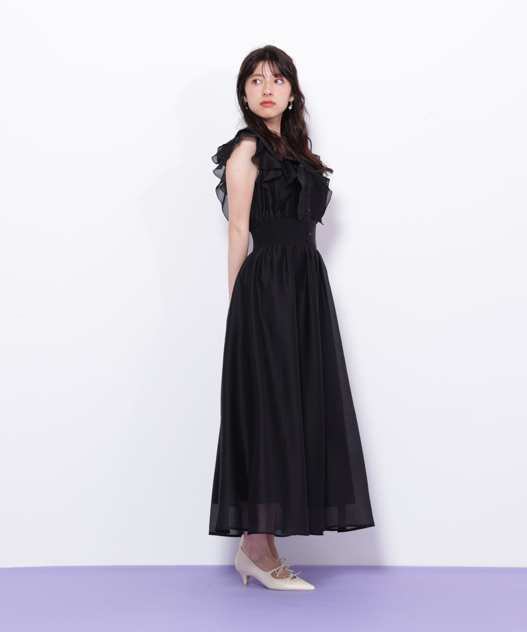  「シアープリーツフリルワンピース」|ワンピース|