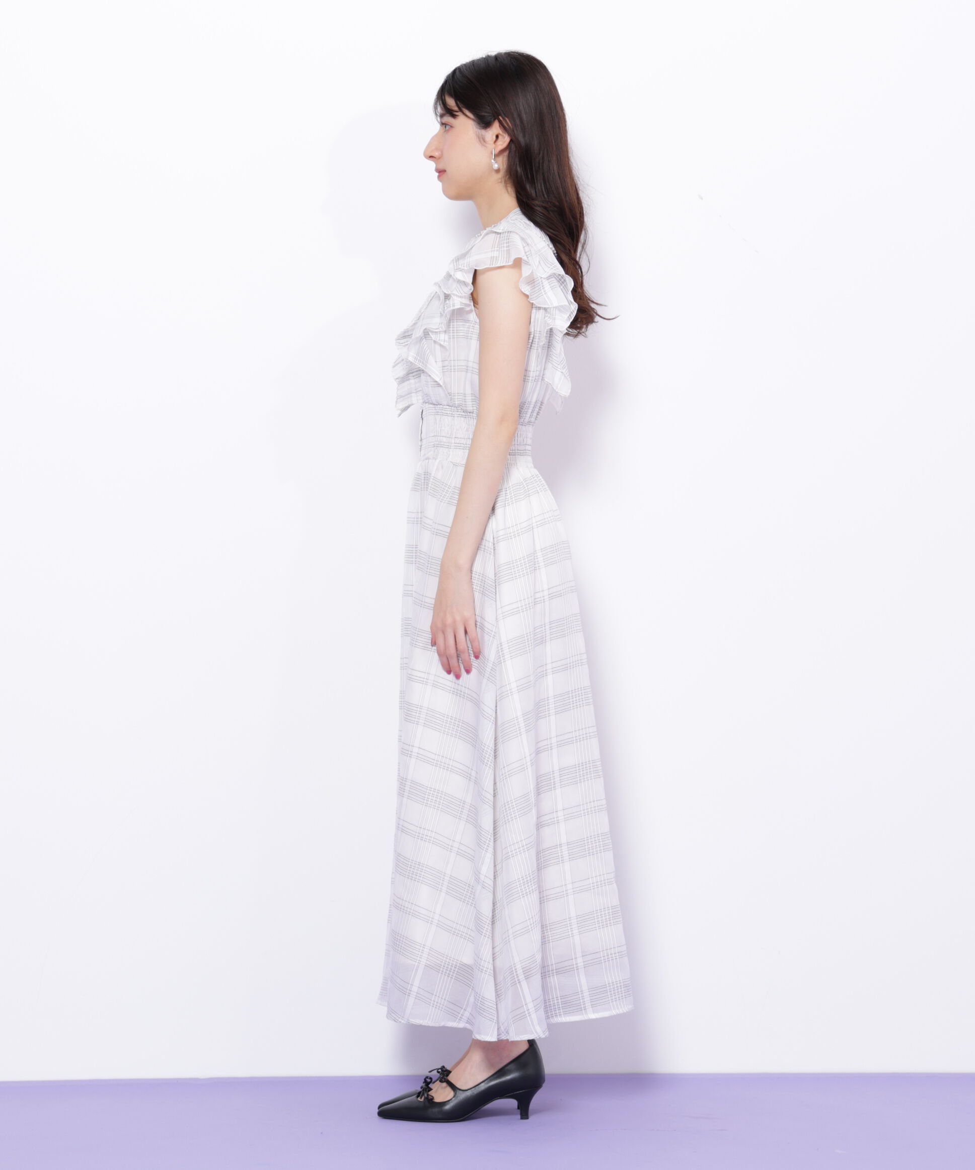  「シアープリーツフリルワンピース」|ワンピース|