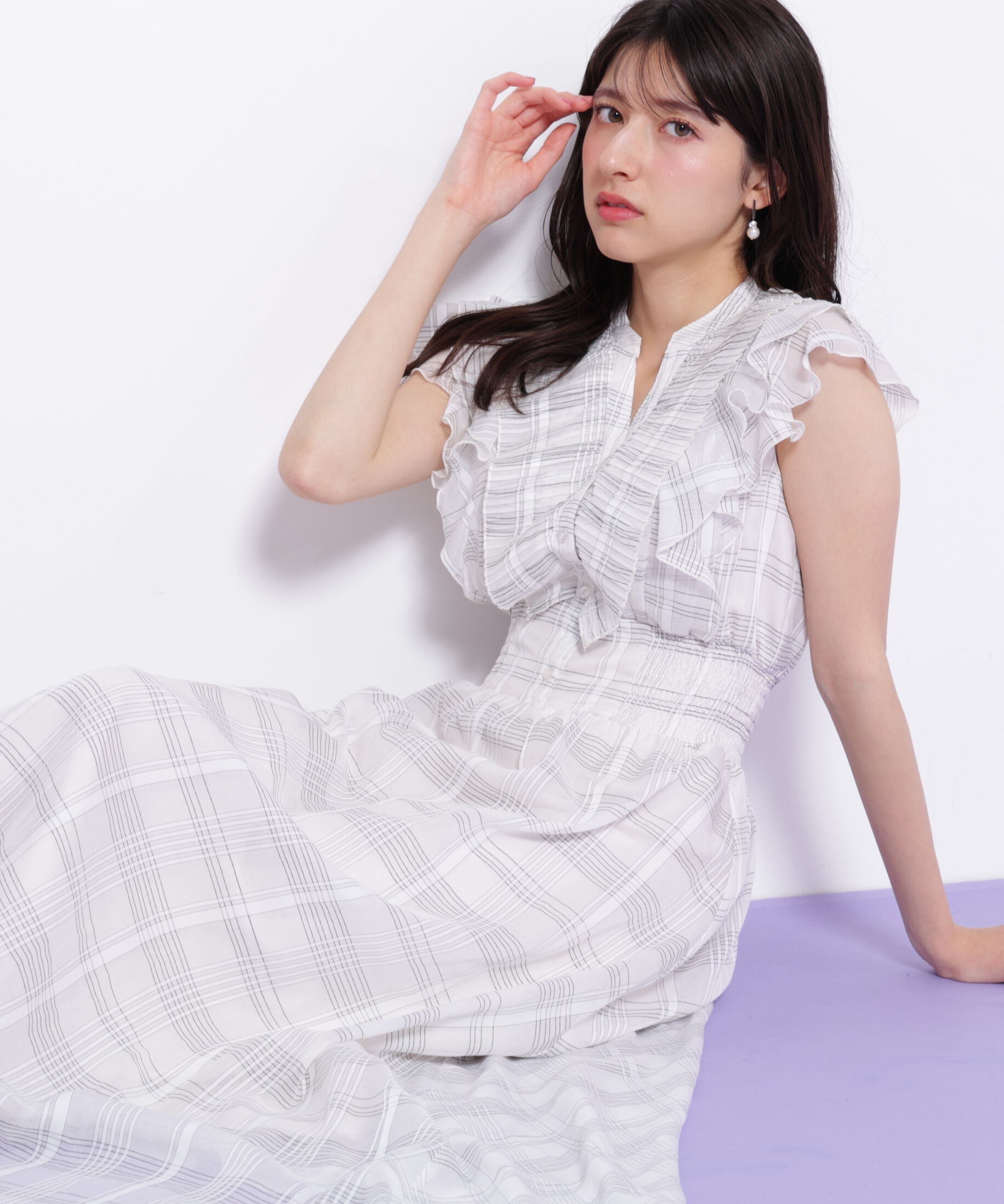  「シアープリーツフリルワンピース」|ワンピース|