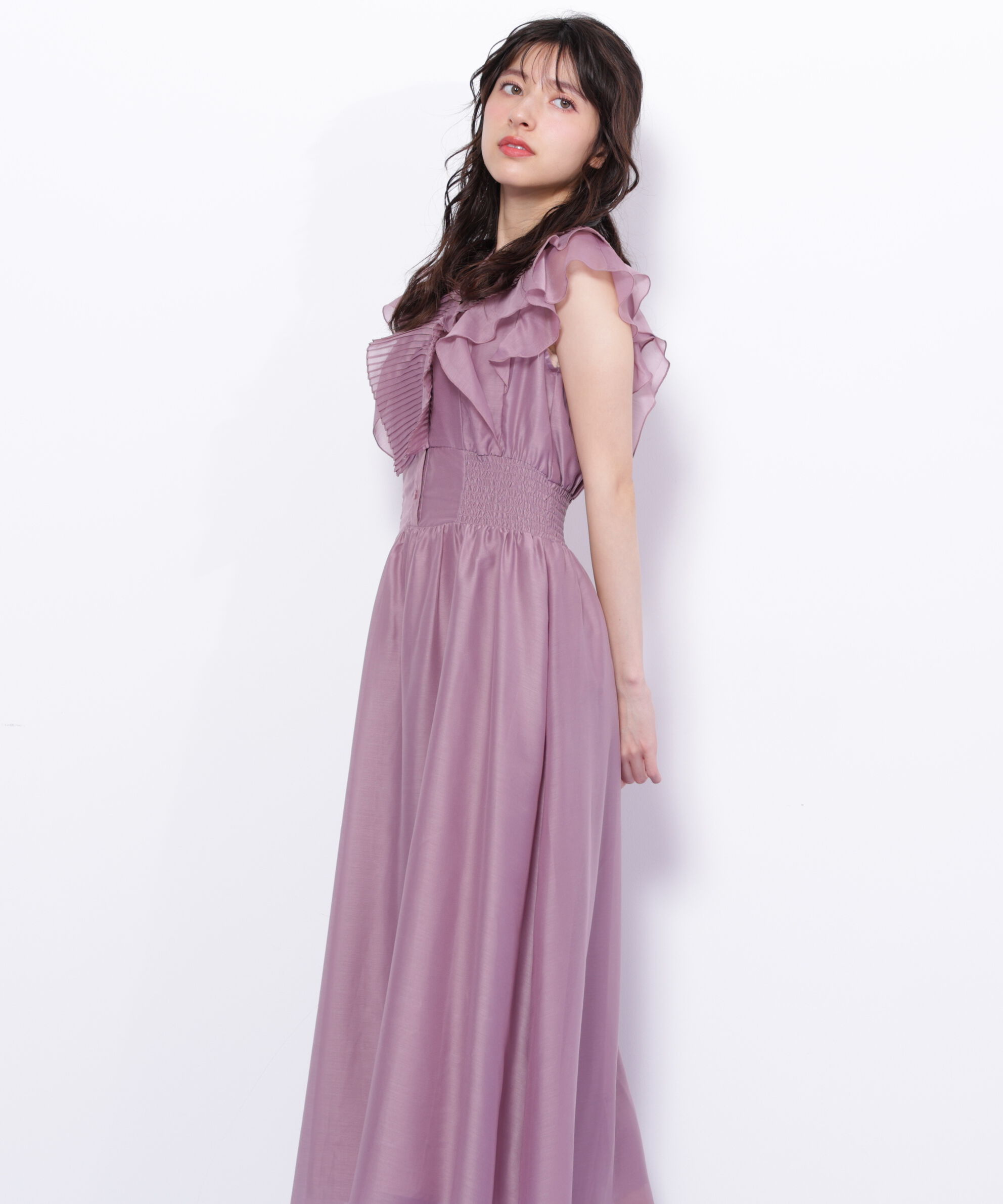  「シアープリーツフリルワンピース」|ワンピース|