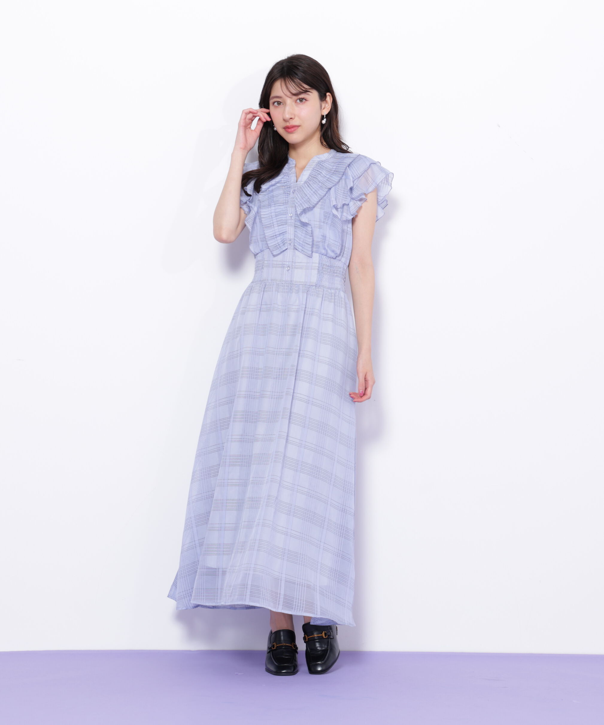 「シアープリーツフリルワンピース」|ワンピース|
