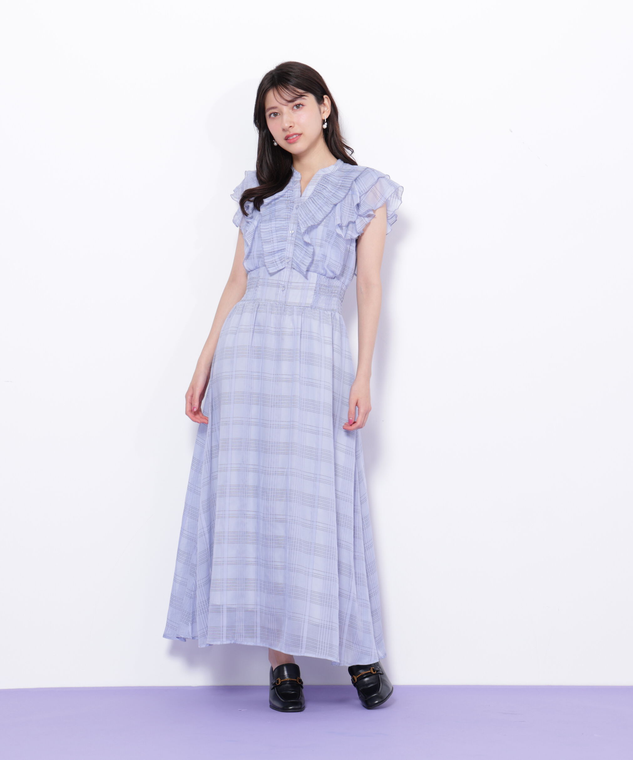  「シアープリーツフリルワンピース」|ワンピース|