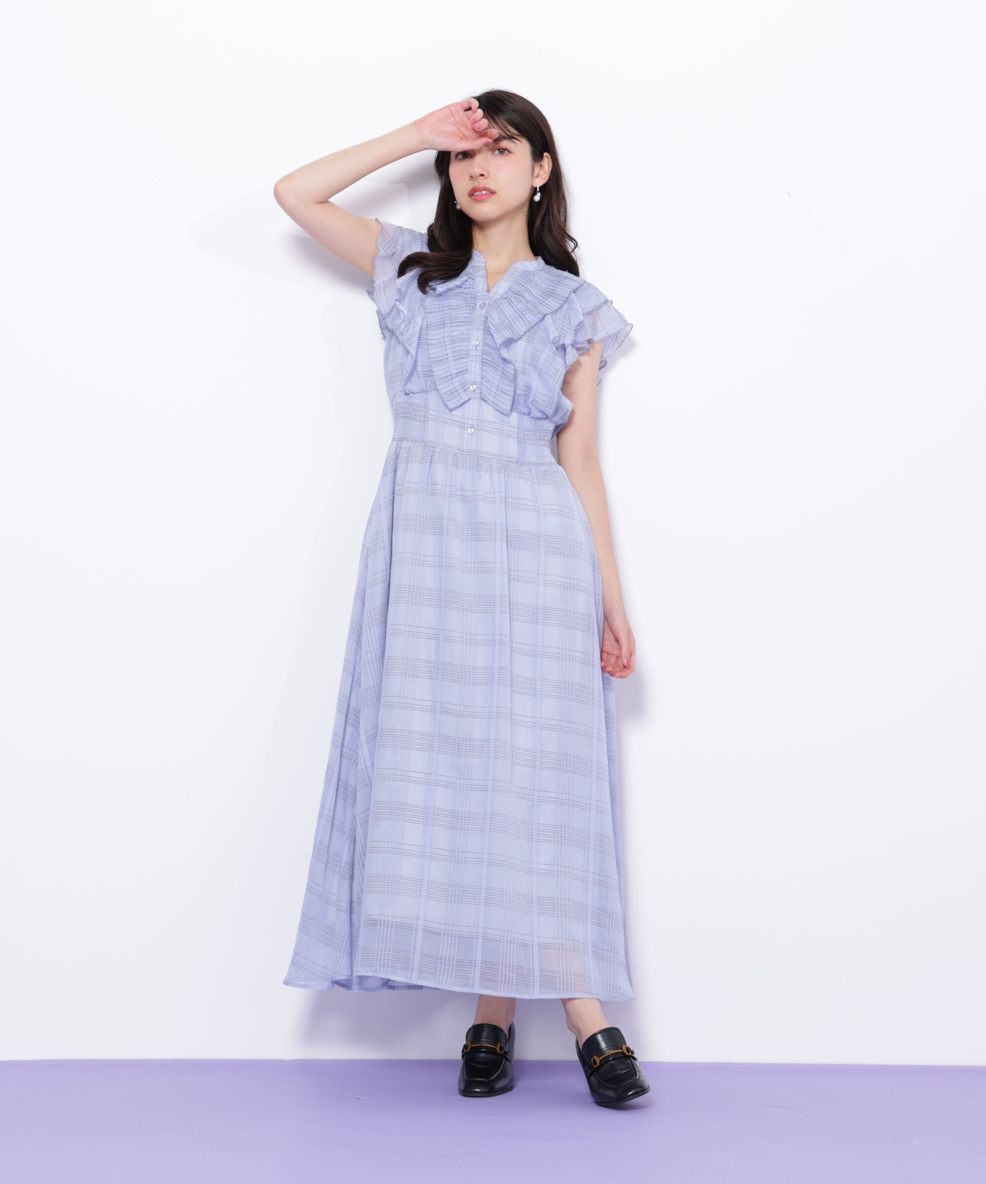  「シアープリーツフリルワンピース」|ワンピース|