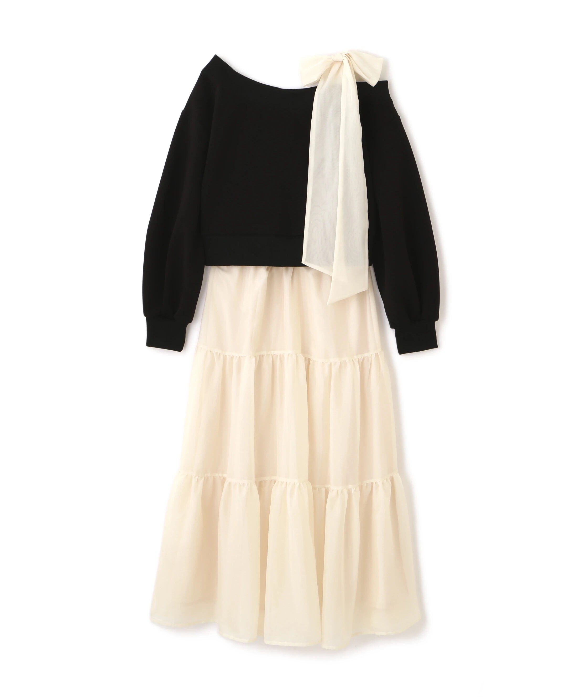  「肩リボンスウェットセットアップ」|ワンピース|