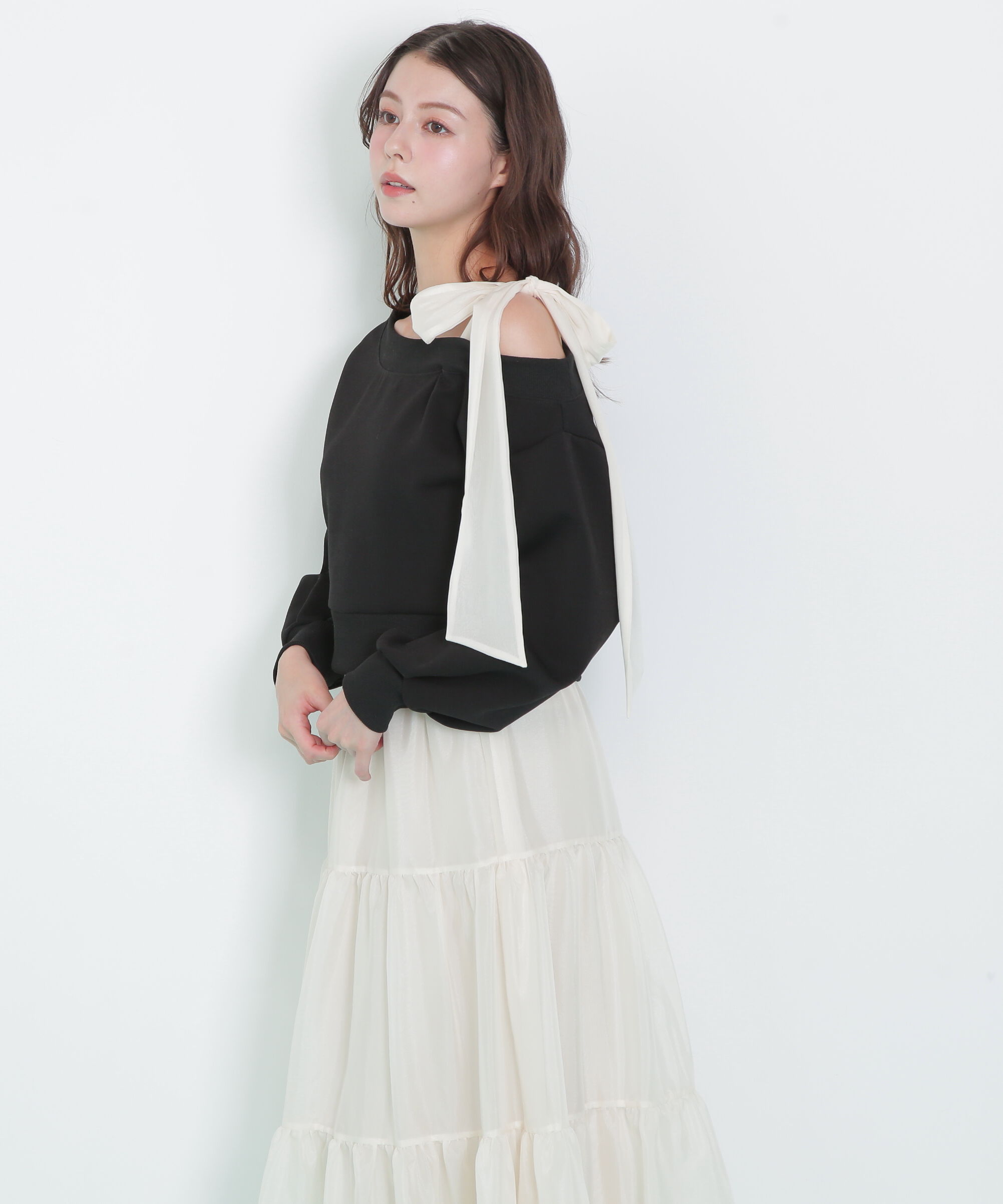  「肩リボンスウェットセットアップ」|ワンピース|