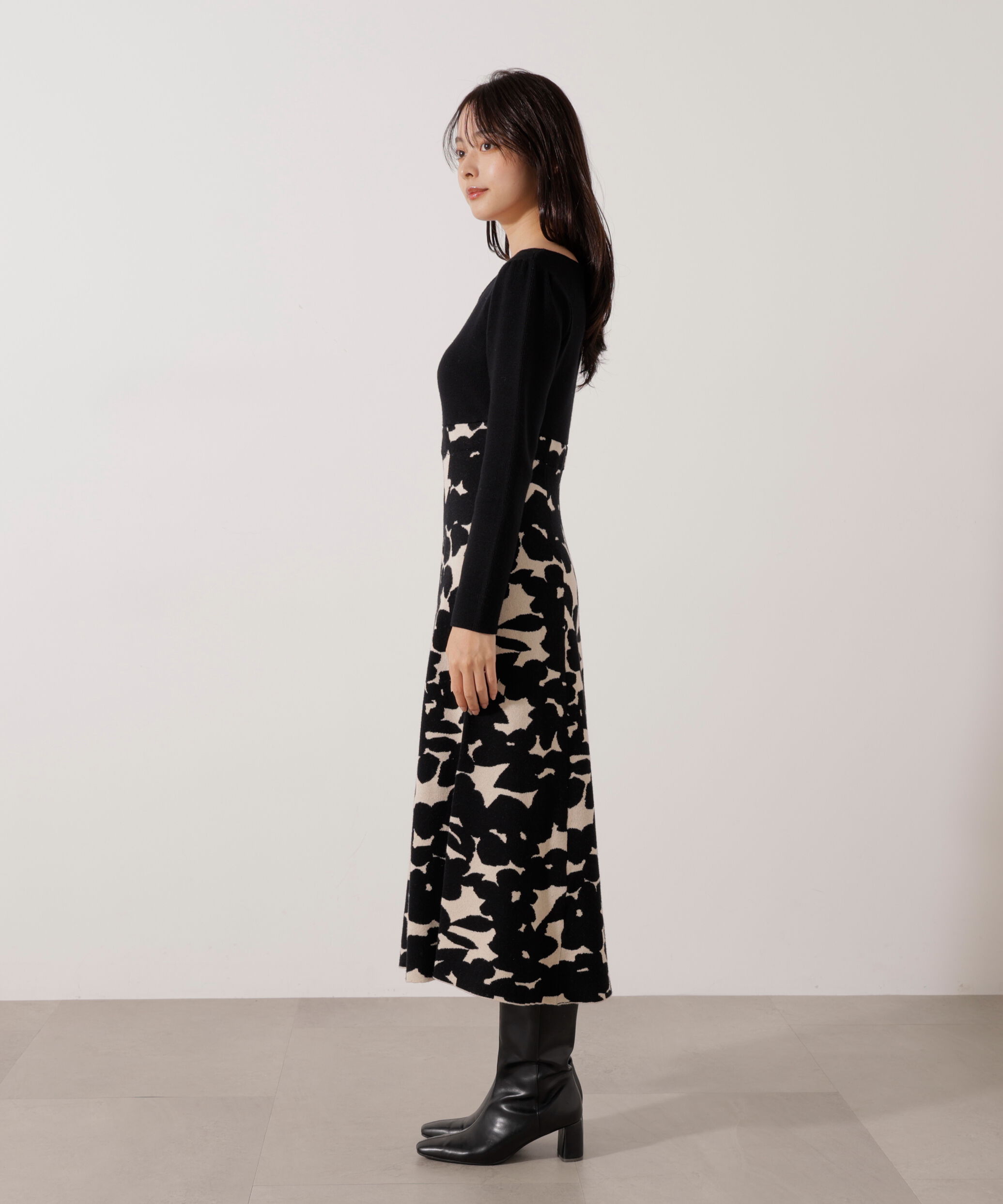 PROPORTION BODY DRESSING「ジャガードフラワーニットワンピース」|ワンピース|