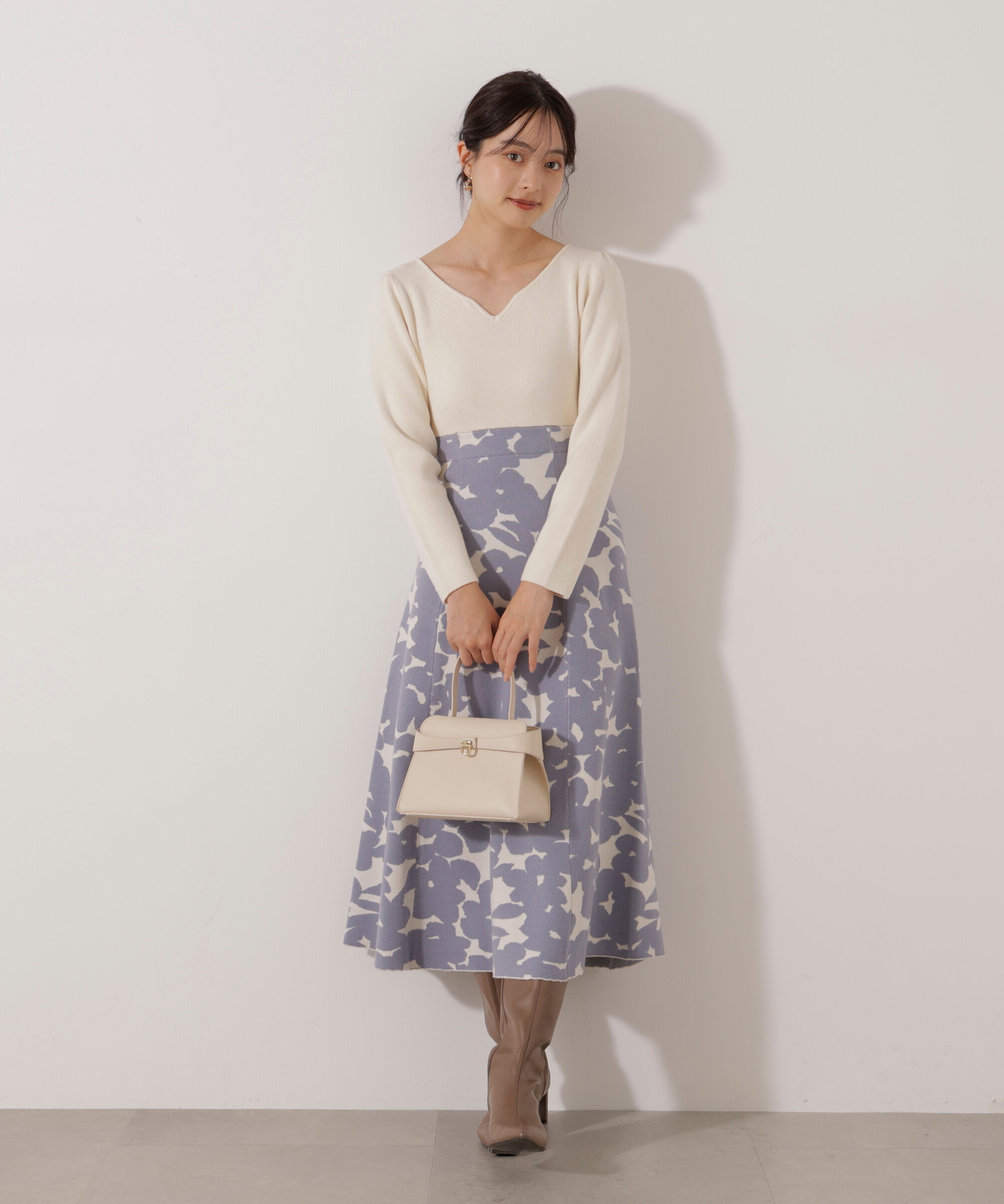 PROPORTION BODY DRESSING「ジャガードフラワーニットワンピース」|ワンピース|