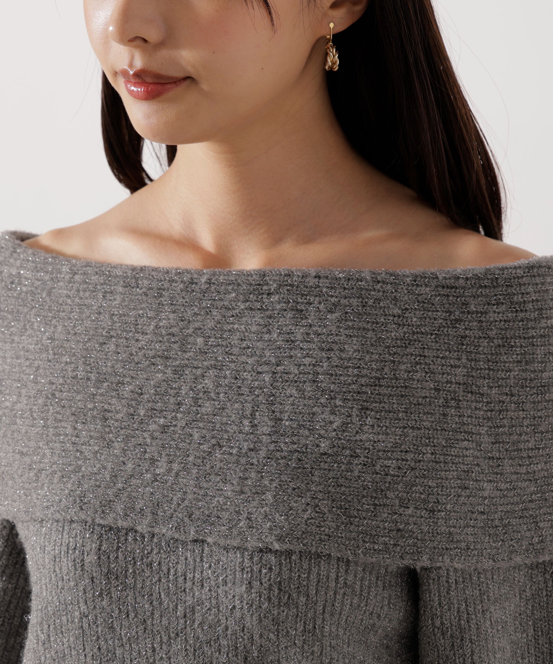 PROPORTION BODY DRESSING「ラメ入りオフショルニット」|ニット・セーター|