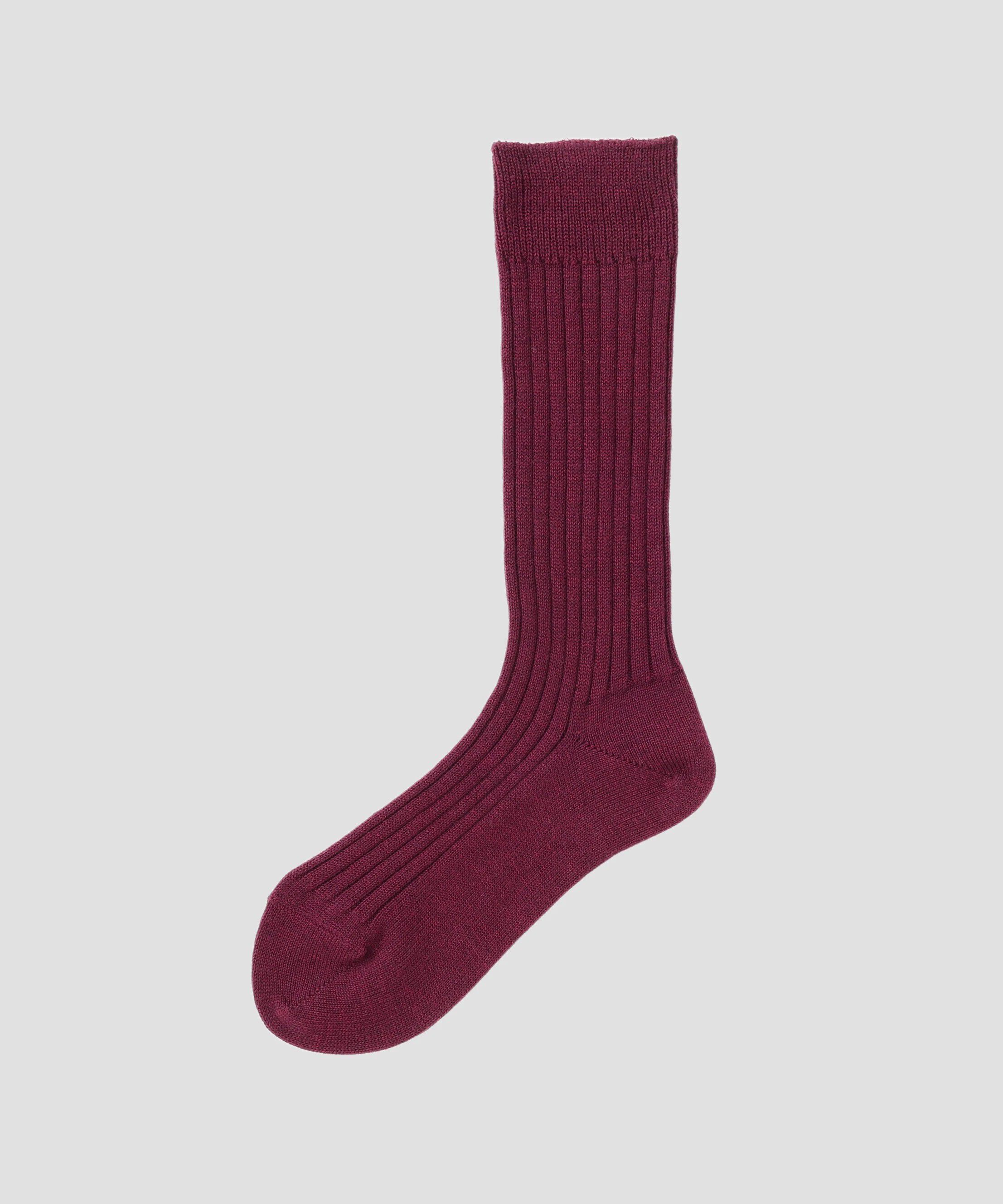  「WOOL COTTON RIB SOCKS」|ソックス|WINE