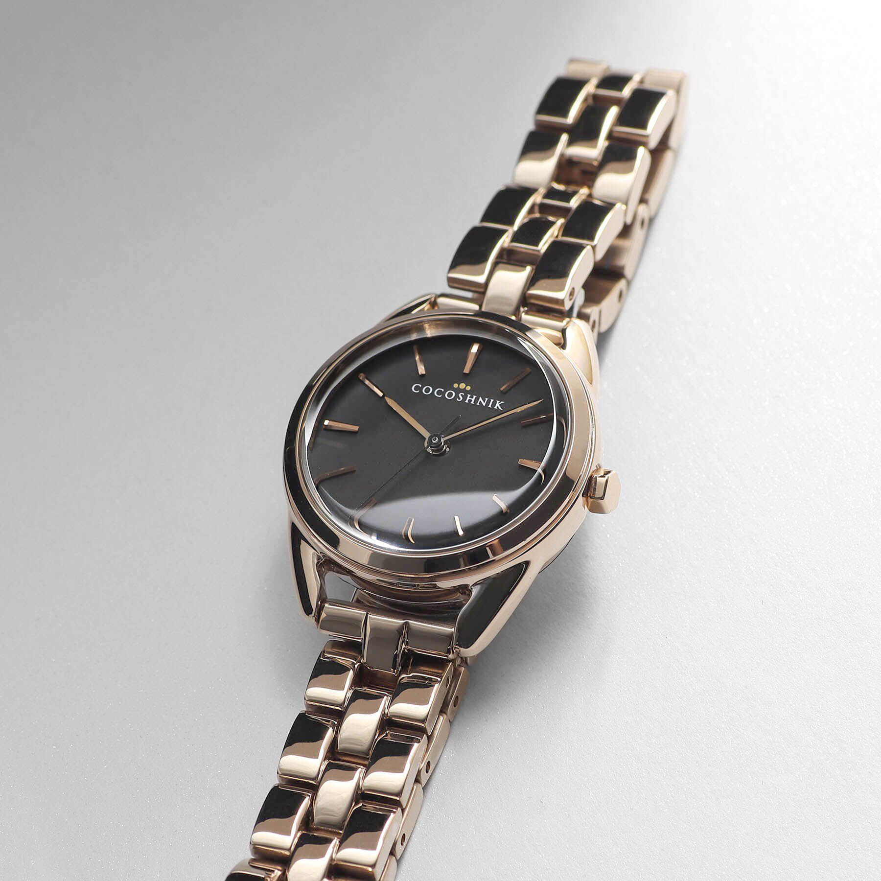 COCOSHNIK「RGラウンド ブレスレットウォッチ（ブラックマット）」|腕時計|ローズゴールド(10