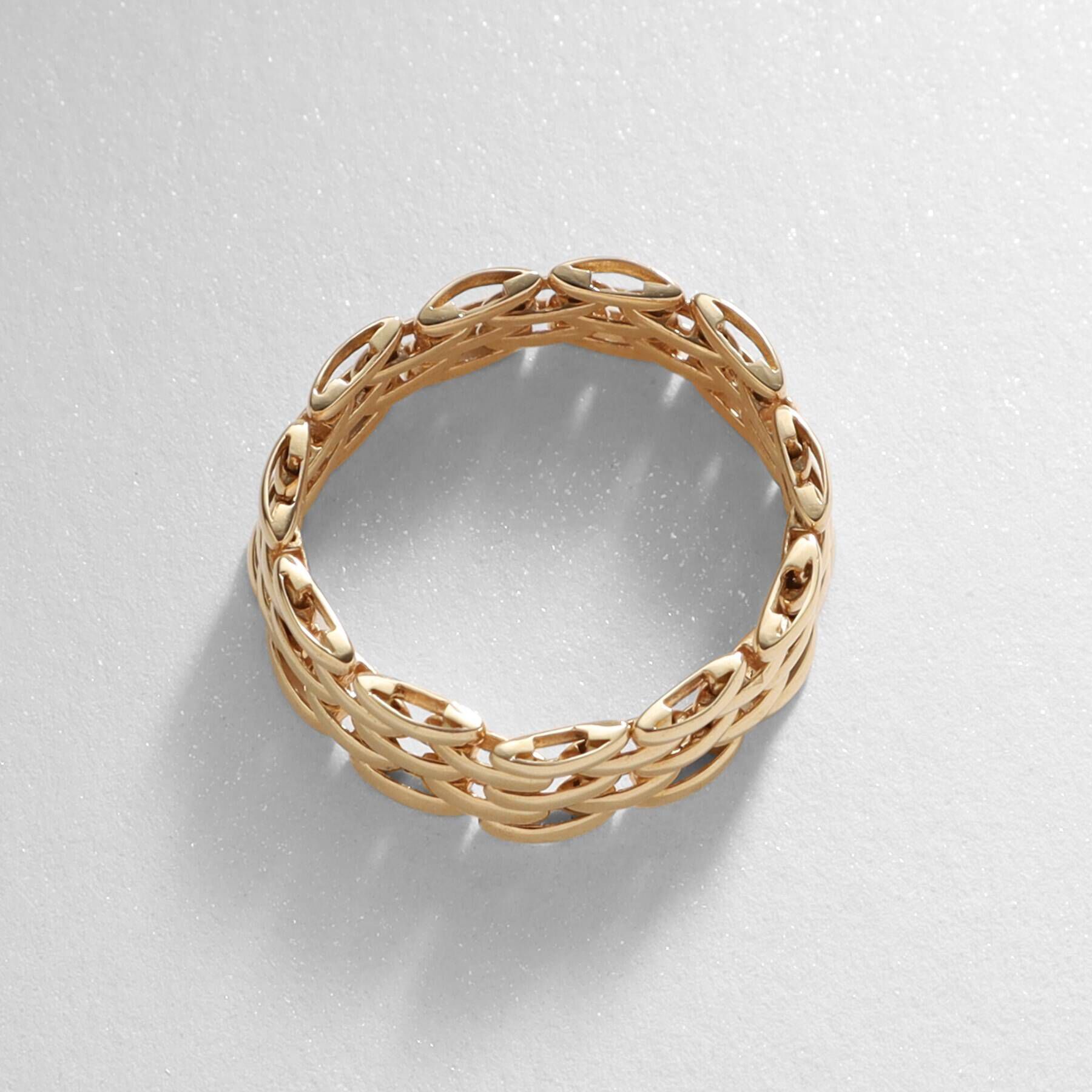 COCOSHNIK「K18ベルトチェーン5列 リング」|リング|