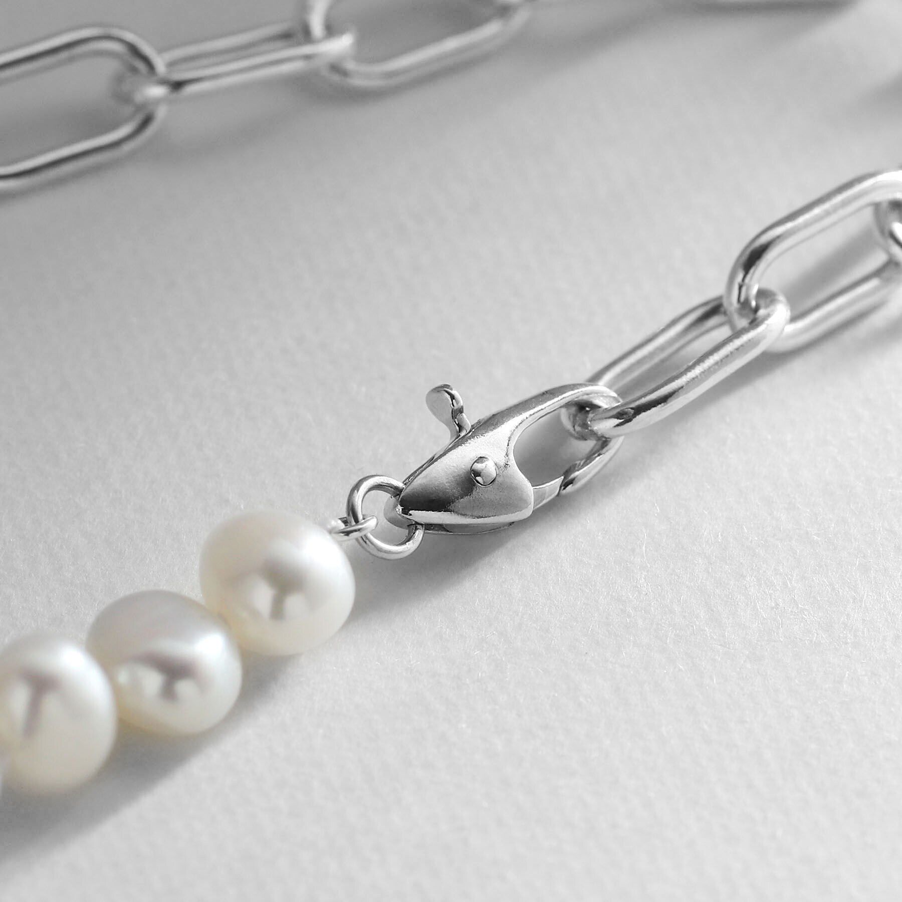 COCOSHNIK ONKITSCH「シルバー バロックパール チェーンミックス ブレスレットＳ」|ブレスレット・バングル|