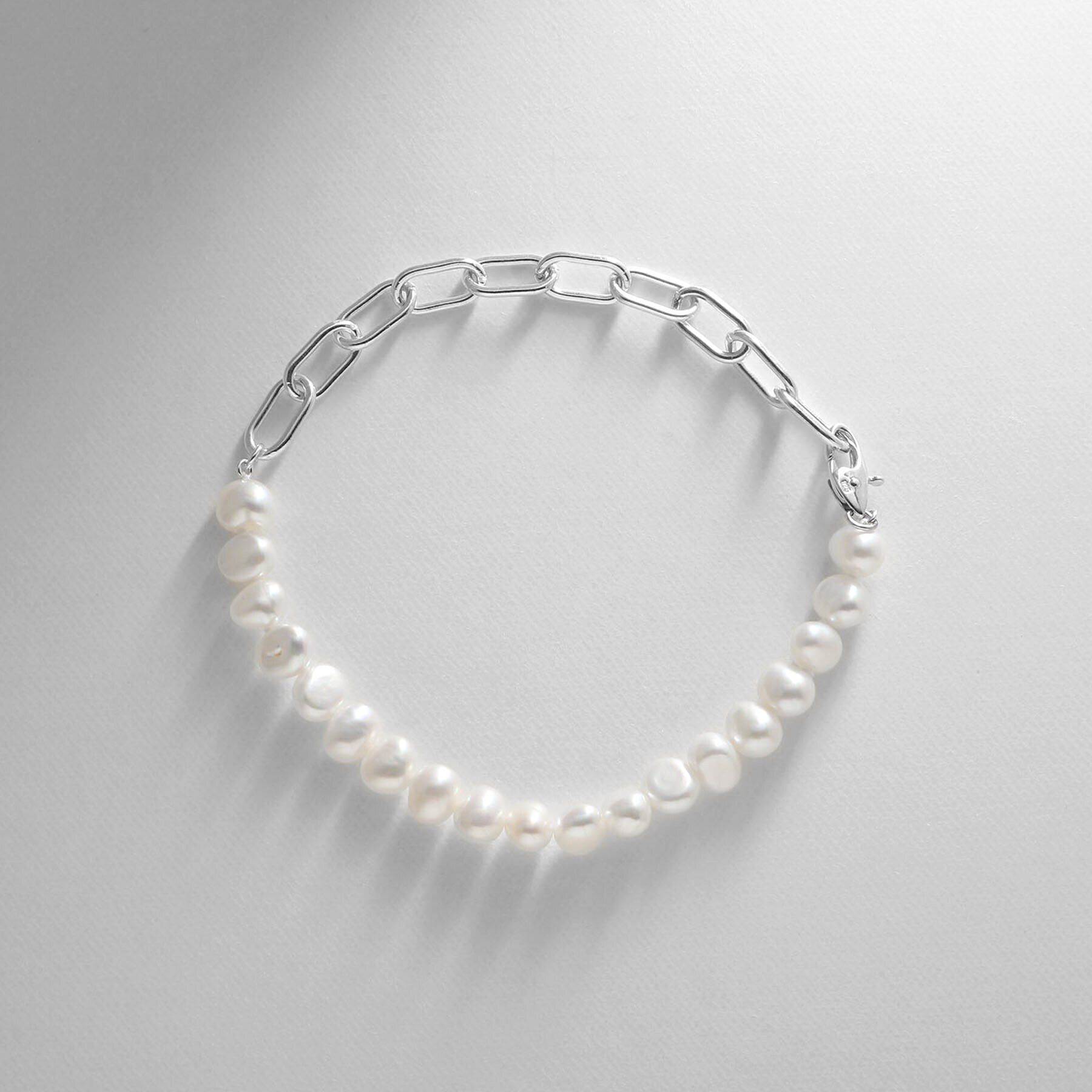 COCOSHNIK ONKITSCH「シルバー バロックパール チェーンミックス ブレスレットＳ」|ブレスレット・バングル|