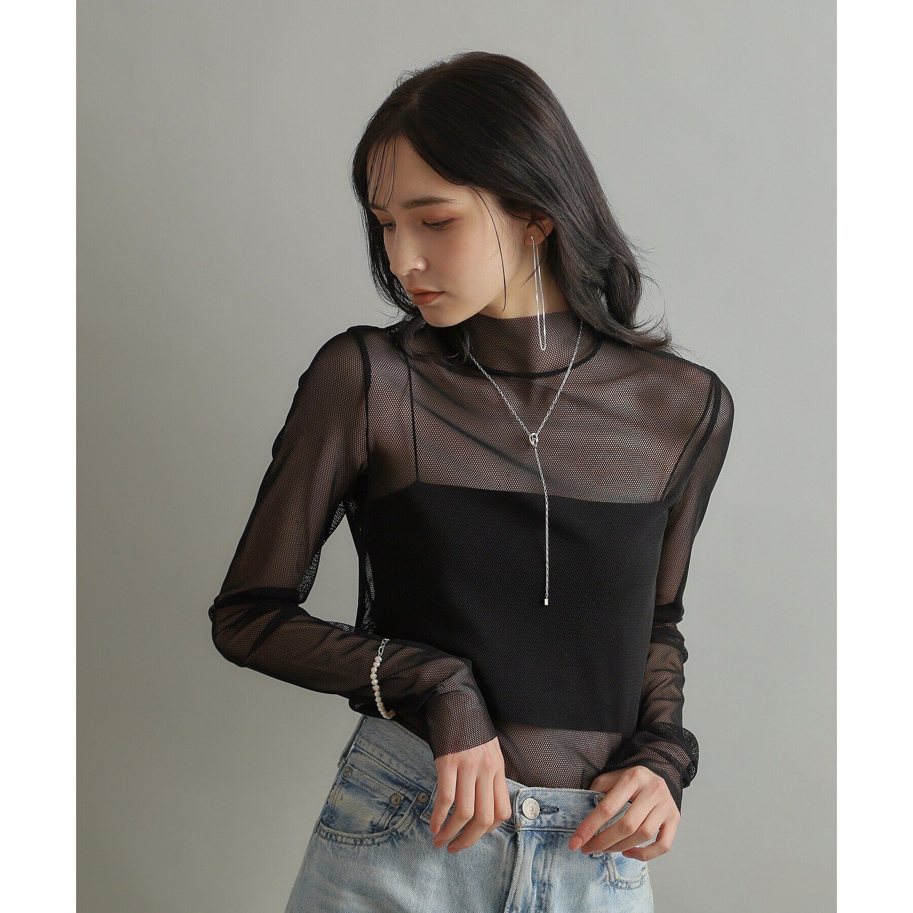 COCOSHNIK ONKITSCH「シルバー バロックパール チェーンミックス ブレスレットＳ」|ブレスレット・バングル|