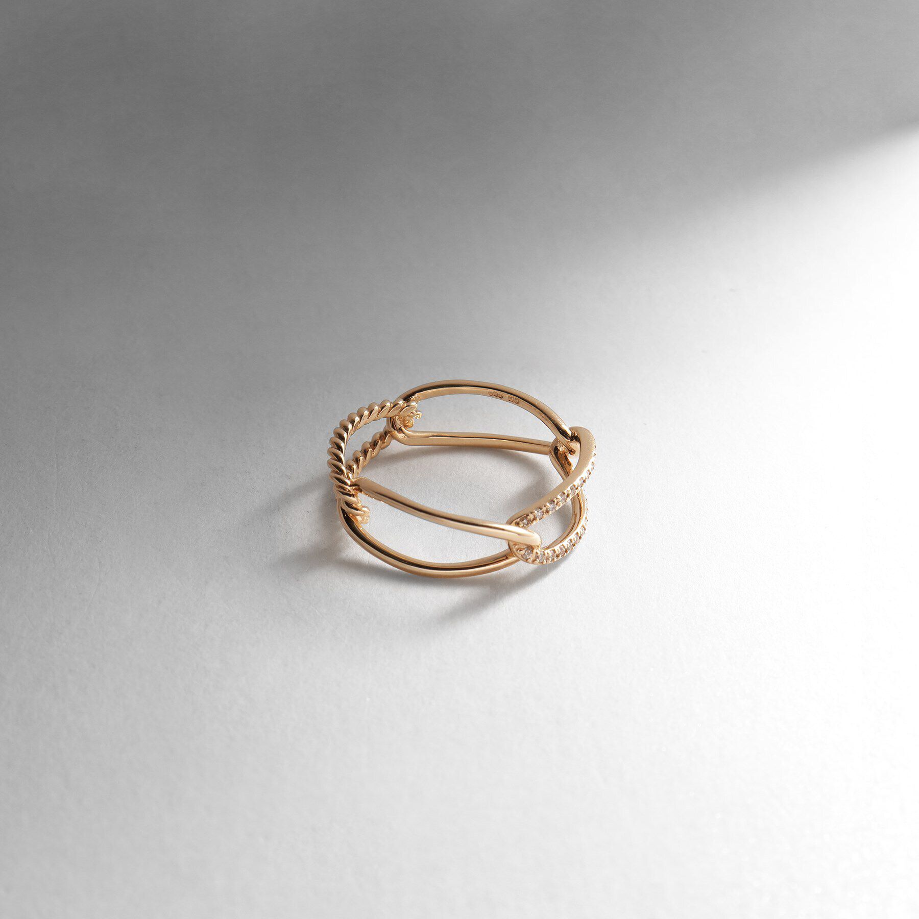 COCOSHNIK「K10ダイヤモンド ロープPCチェーン リング」|リング|