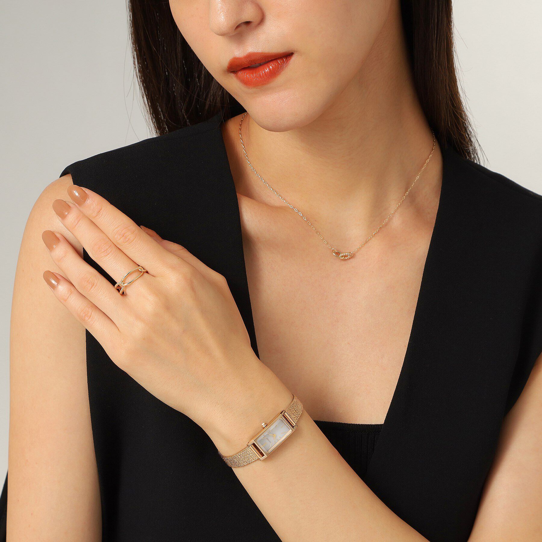 COCOSHNIK「K10ダイヤモンド ロープPCチェーン リング」|リング|