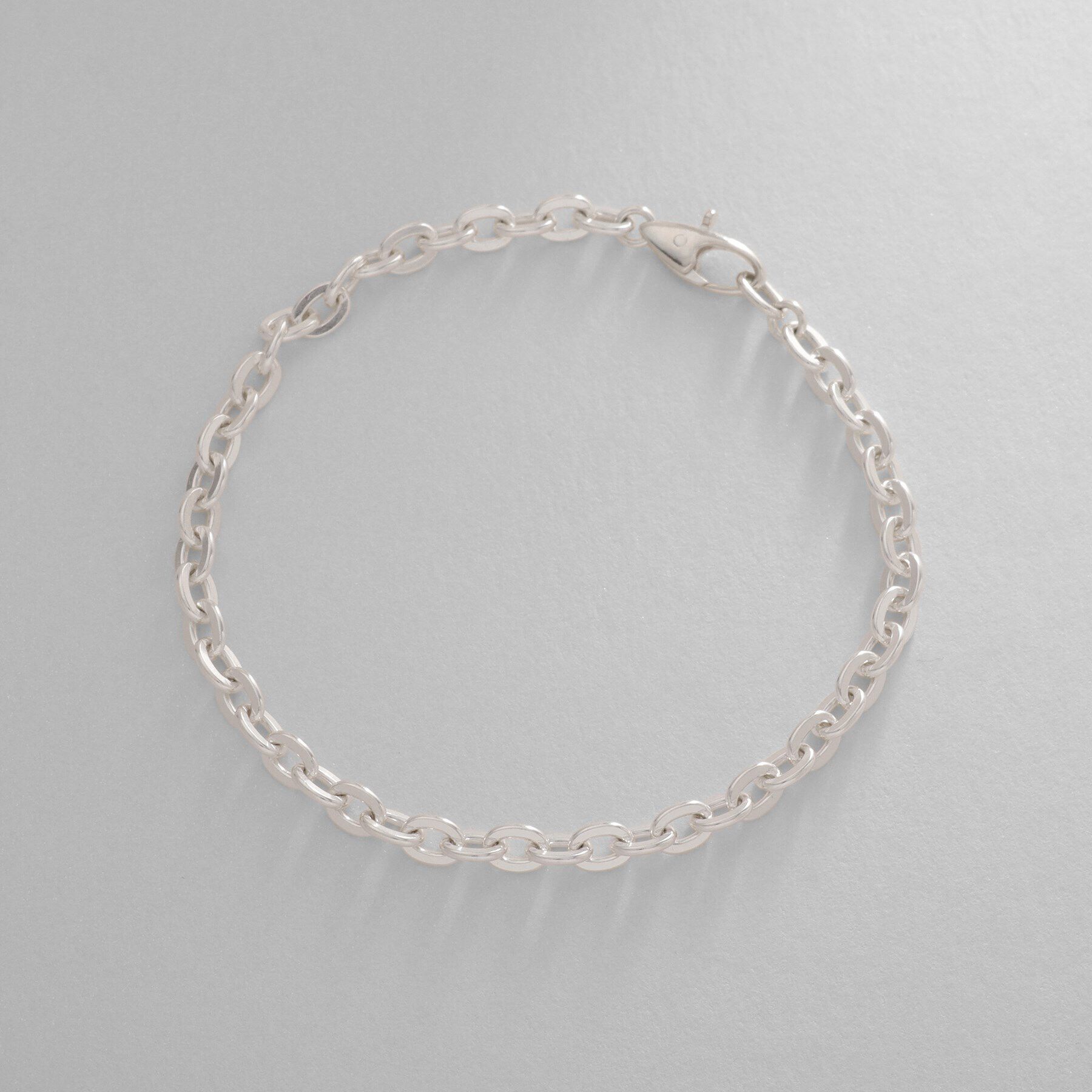 COCOSHNIK ONKITSCH「シルバー デザインチェーン フラットオーバルリンクブレスレット」|ブレスレット・バングル|