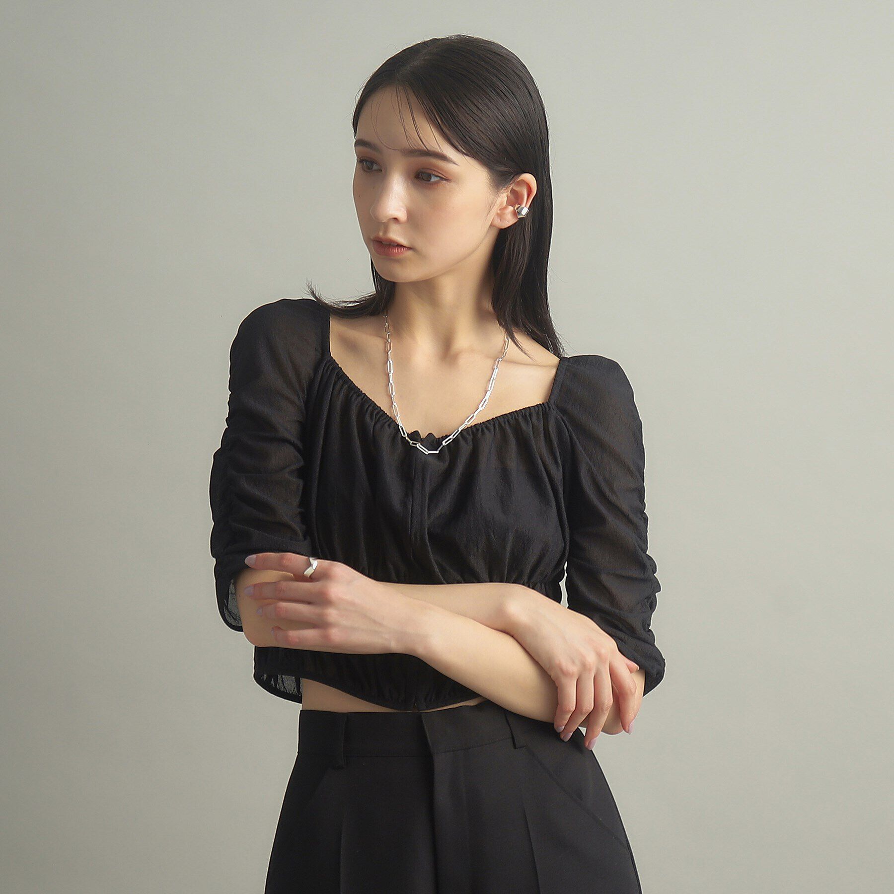 COCOSHNIK ONKITSCH「シルバー フォールディング イヤーカフ」|イヤリング|