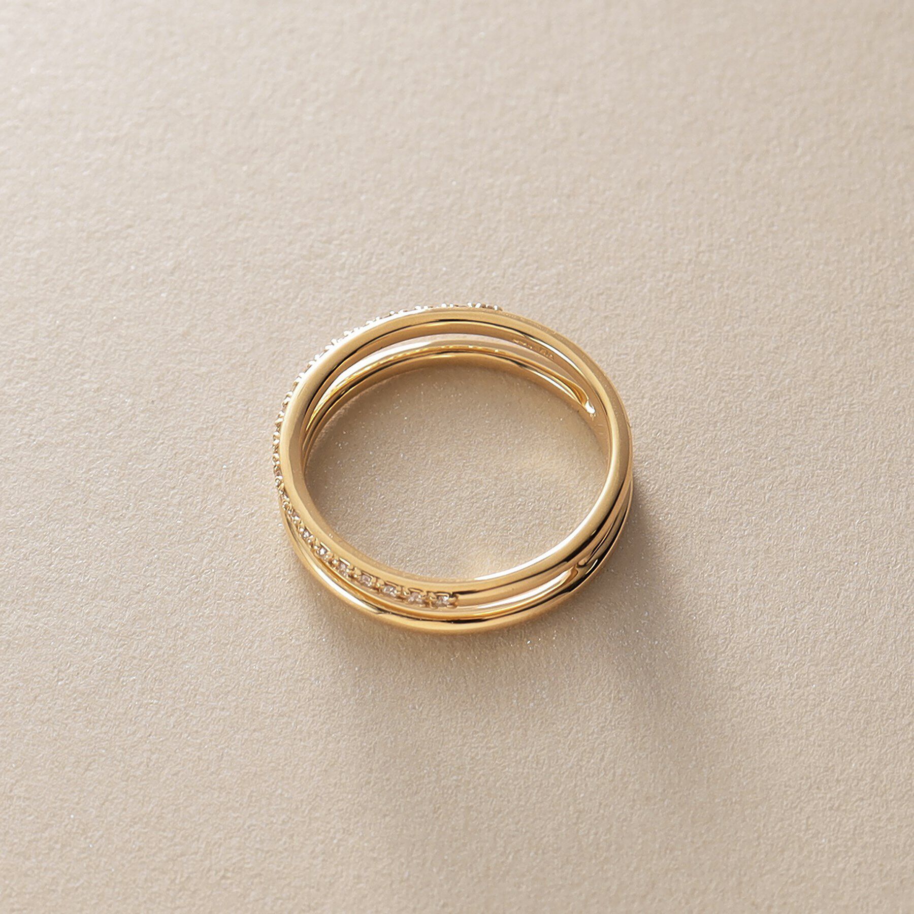 COCOSHNIK「K18ダイヤモンド スリット リング」|リング|