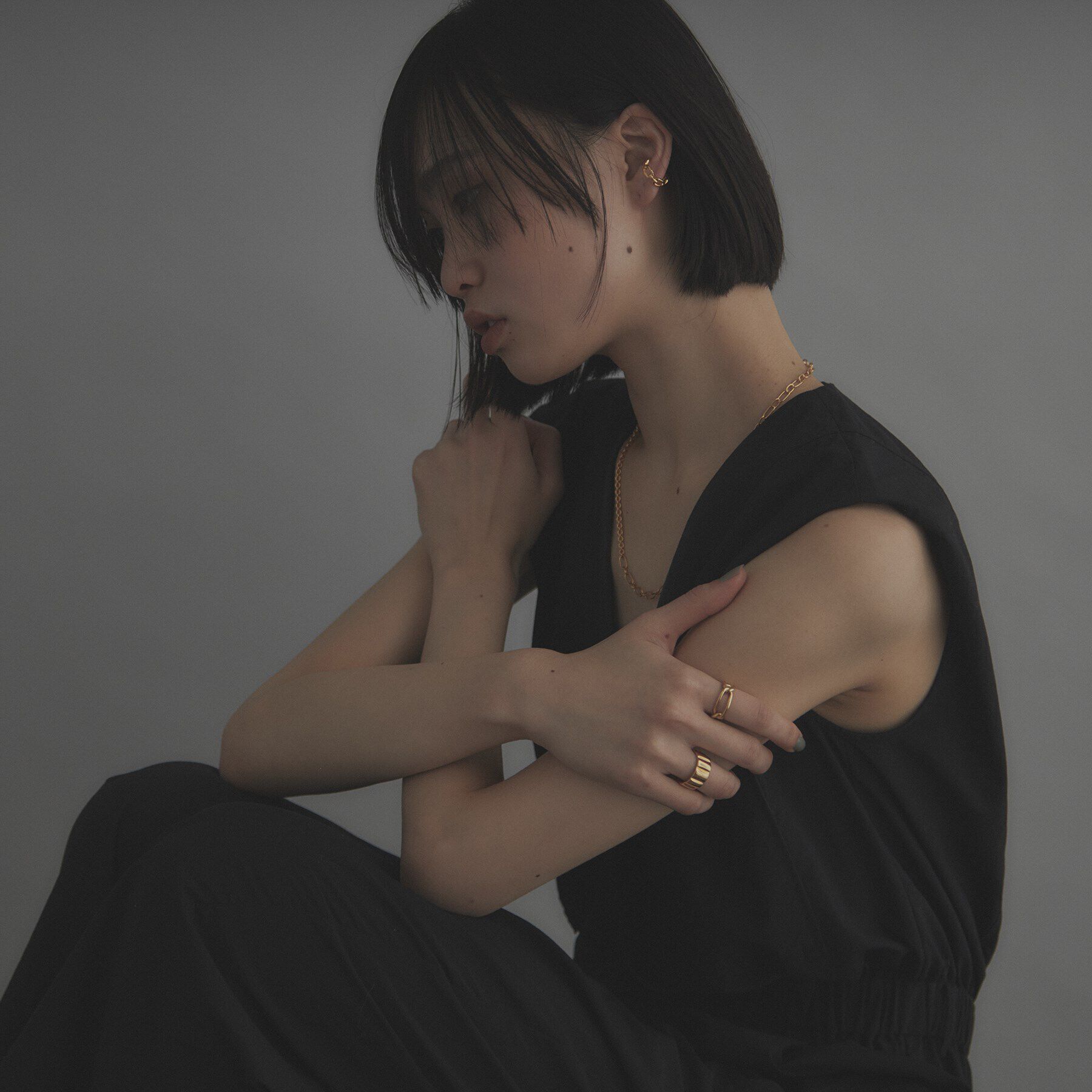 COCOSHNIK ONKITSCH「シルバー ケーブルチェーンモチーフイヤーカフ GP」|イヤリング|