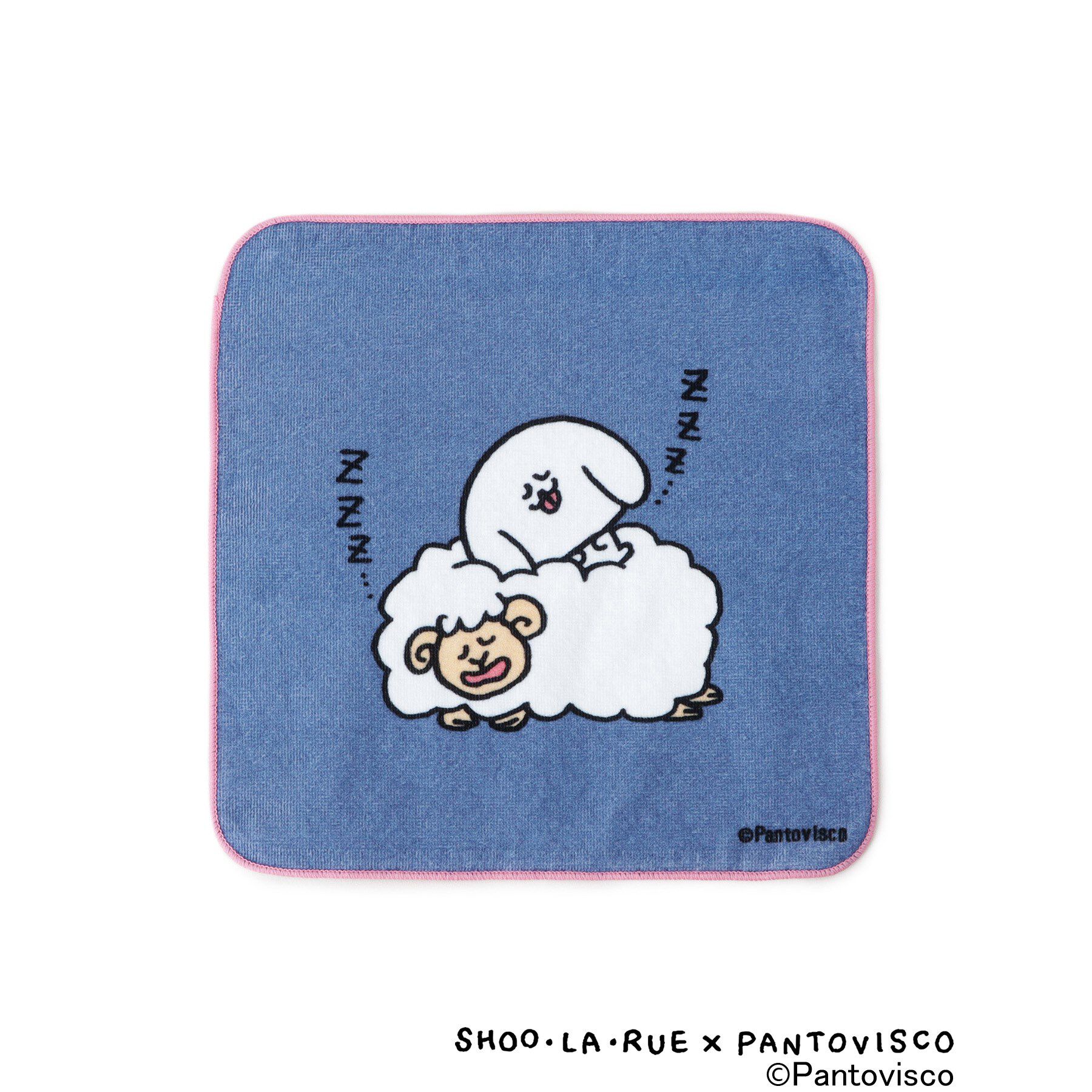 SHOO･LA･RUE「【パントビスコ／ぺろち】ハンドタオル」|ハンカチ|ブルー(093)