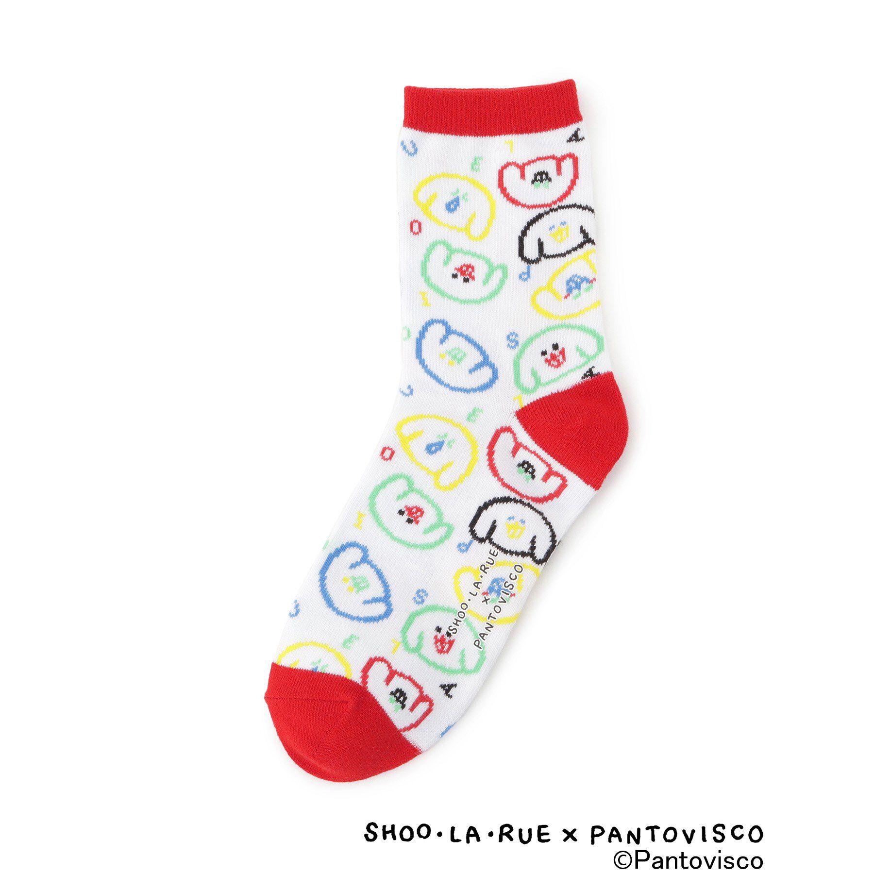 SHOO･LA･RUE「【パントビスコ／ぺろち】刺繍・ジャカード アソートソックス」|ソックス|ホワイト(402)