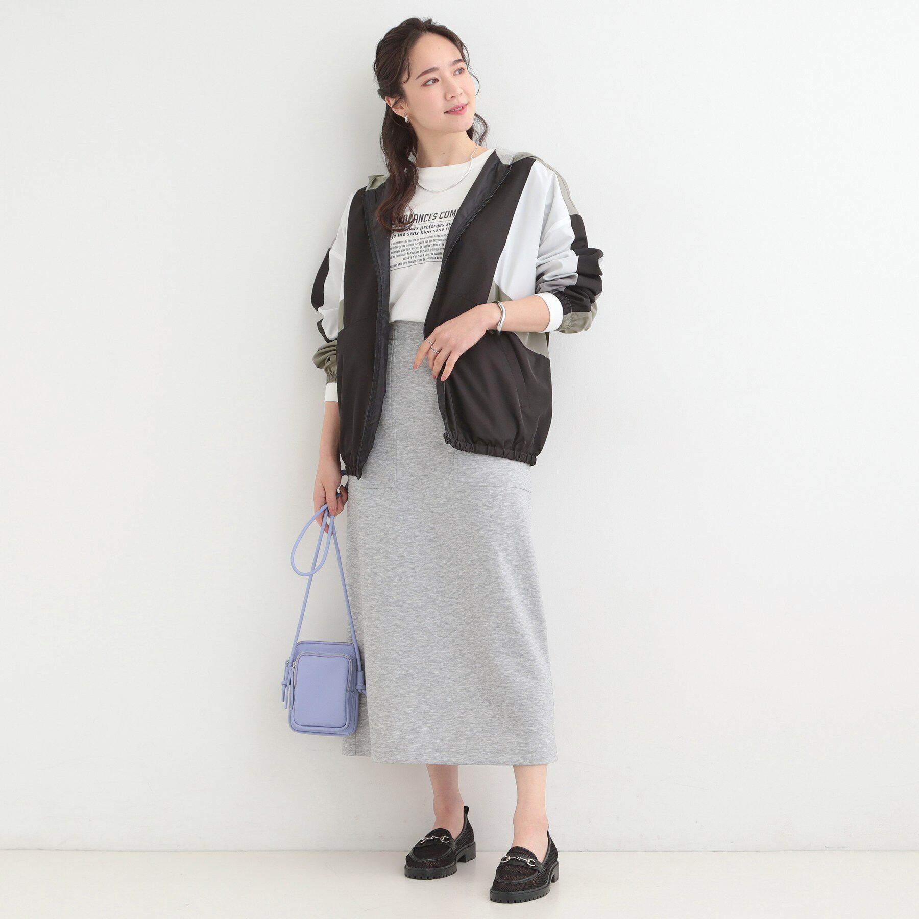 SHOO･LA･RUE「配色フードブルゾン」|ブルゾン・スタジャン|