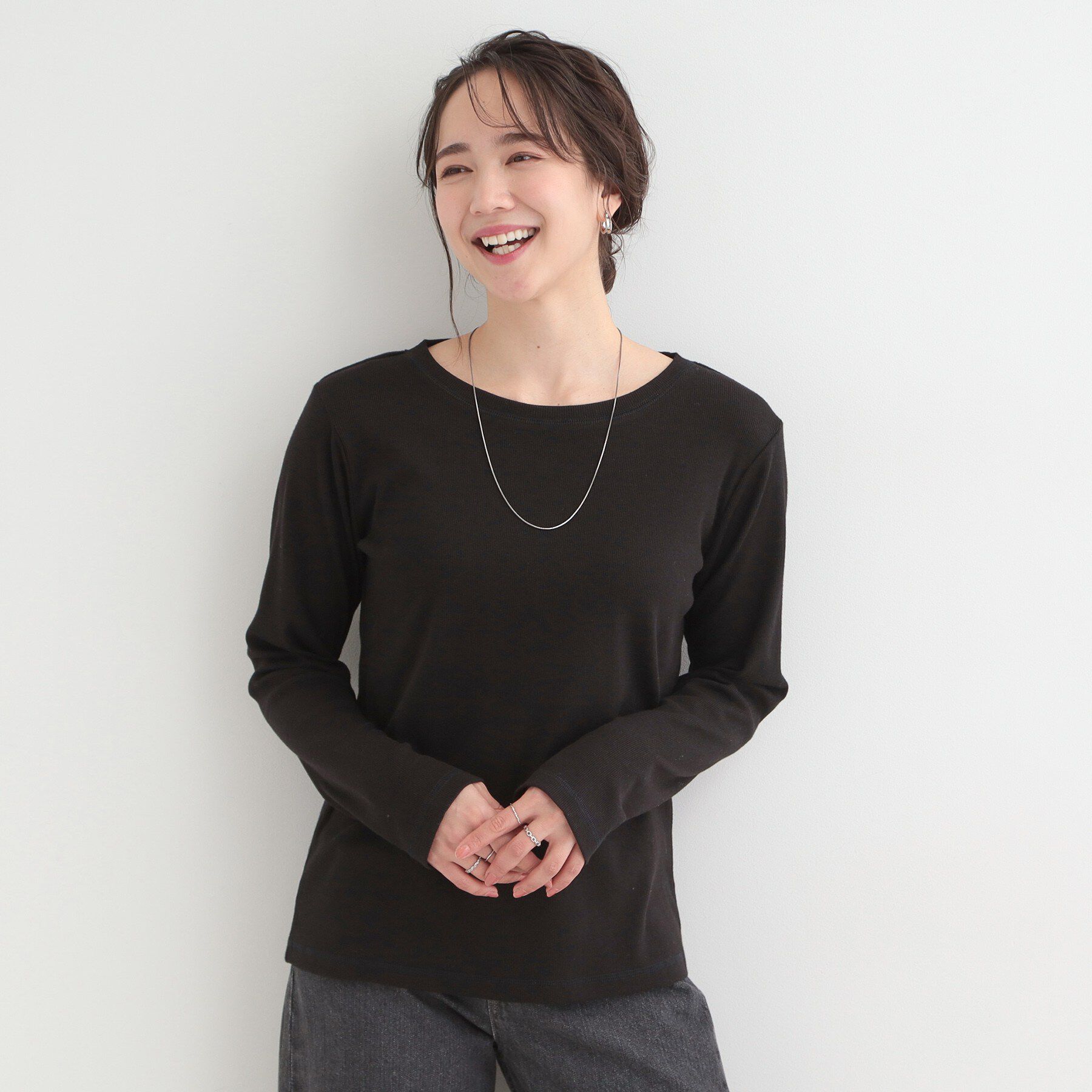 SHOO･LA･RUE「ベーシック テレコクルーネックインナー」|Tシャツ・カットソー|