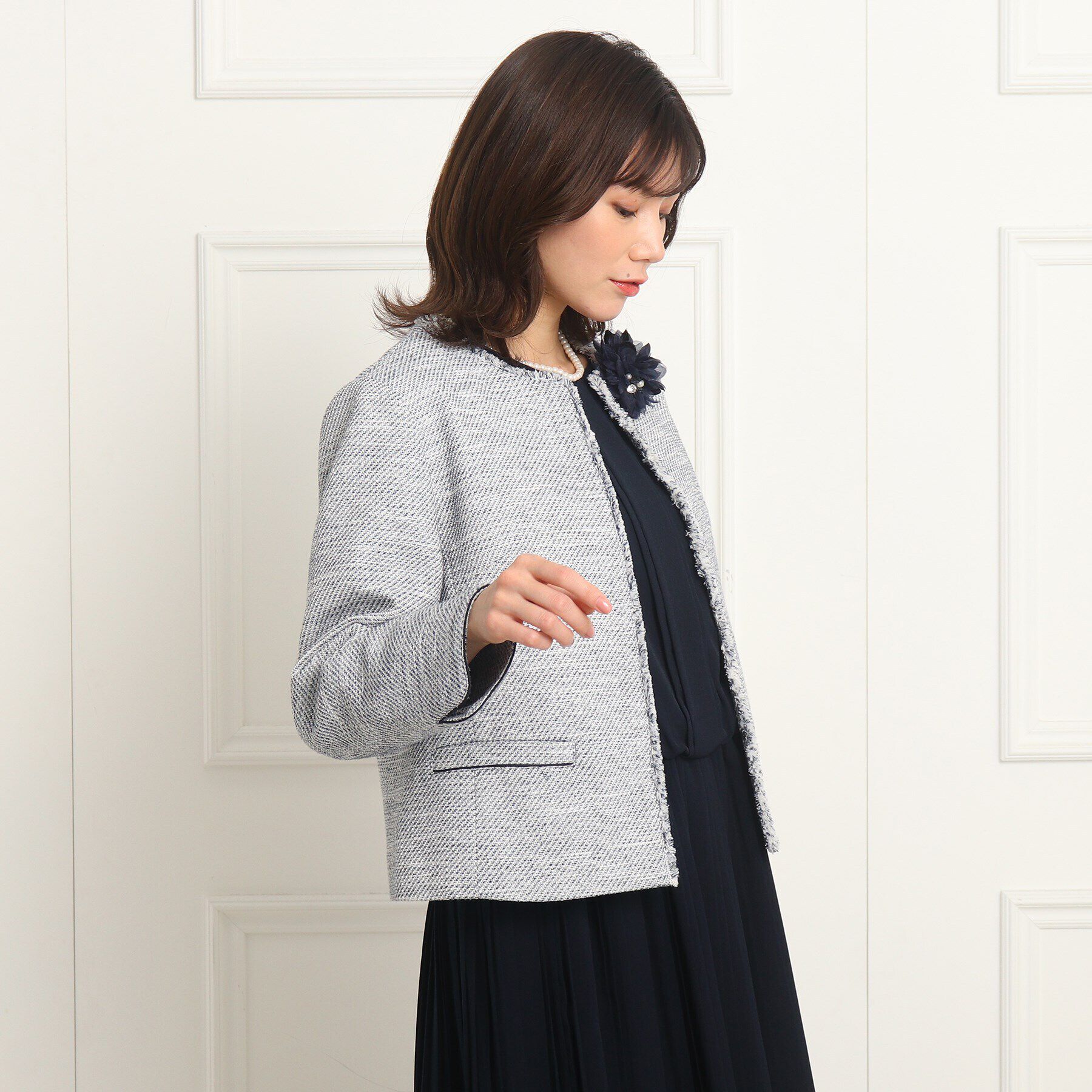 Dessin「【セットアップ可能】ノーカラージャケット＜S～L＞」|スーツ|サックス(090)