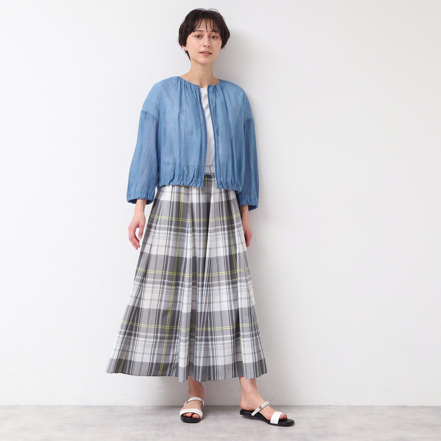 Dessin「【洗える】シアーデニムギャザージャケット」|デニムジャケット|