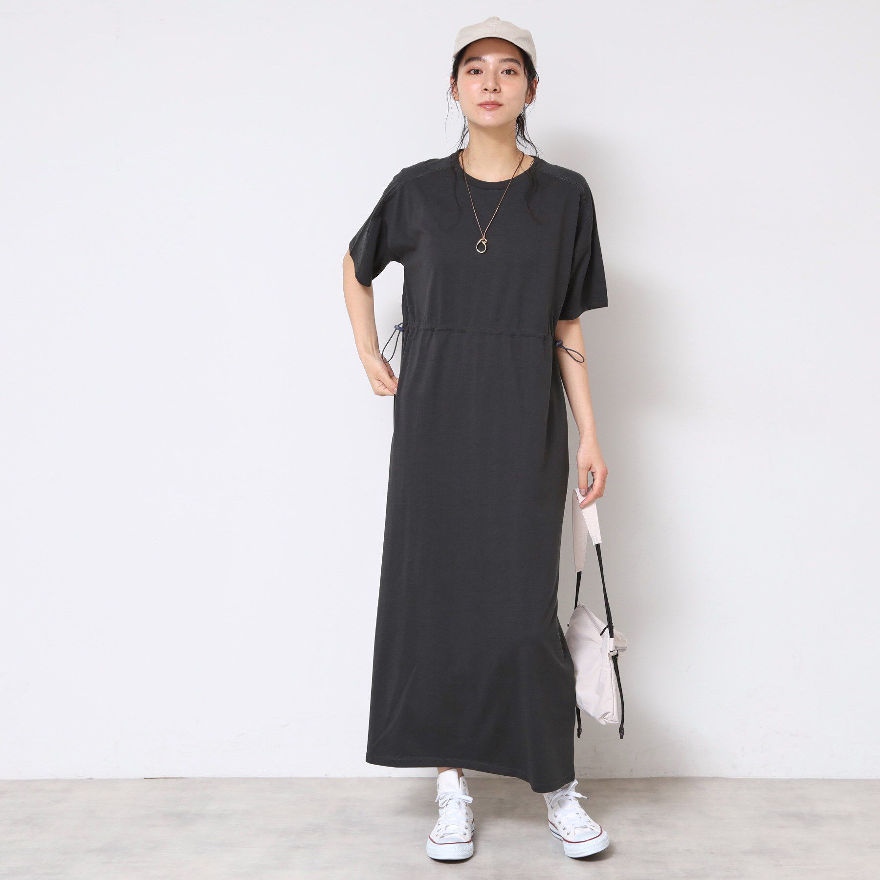 Dessin「【洗える】ドロスト付きジャージワンピース」|ワンピース|