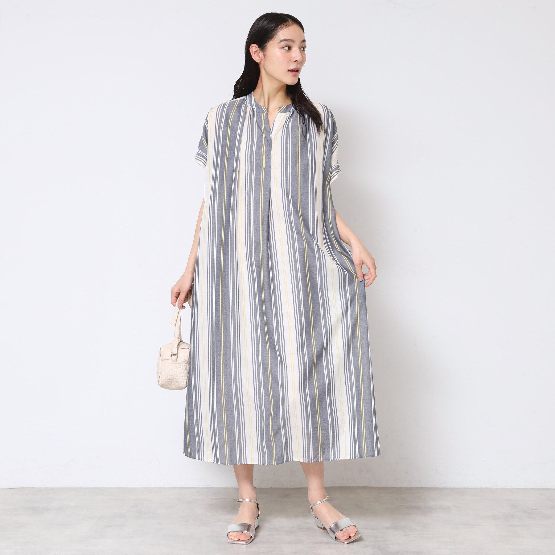 Dessin「【洗える】映えチェック柄スキッパ―ワンピース」|ワンピース|