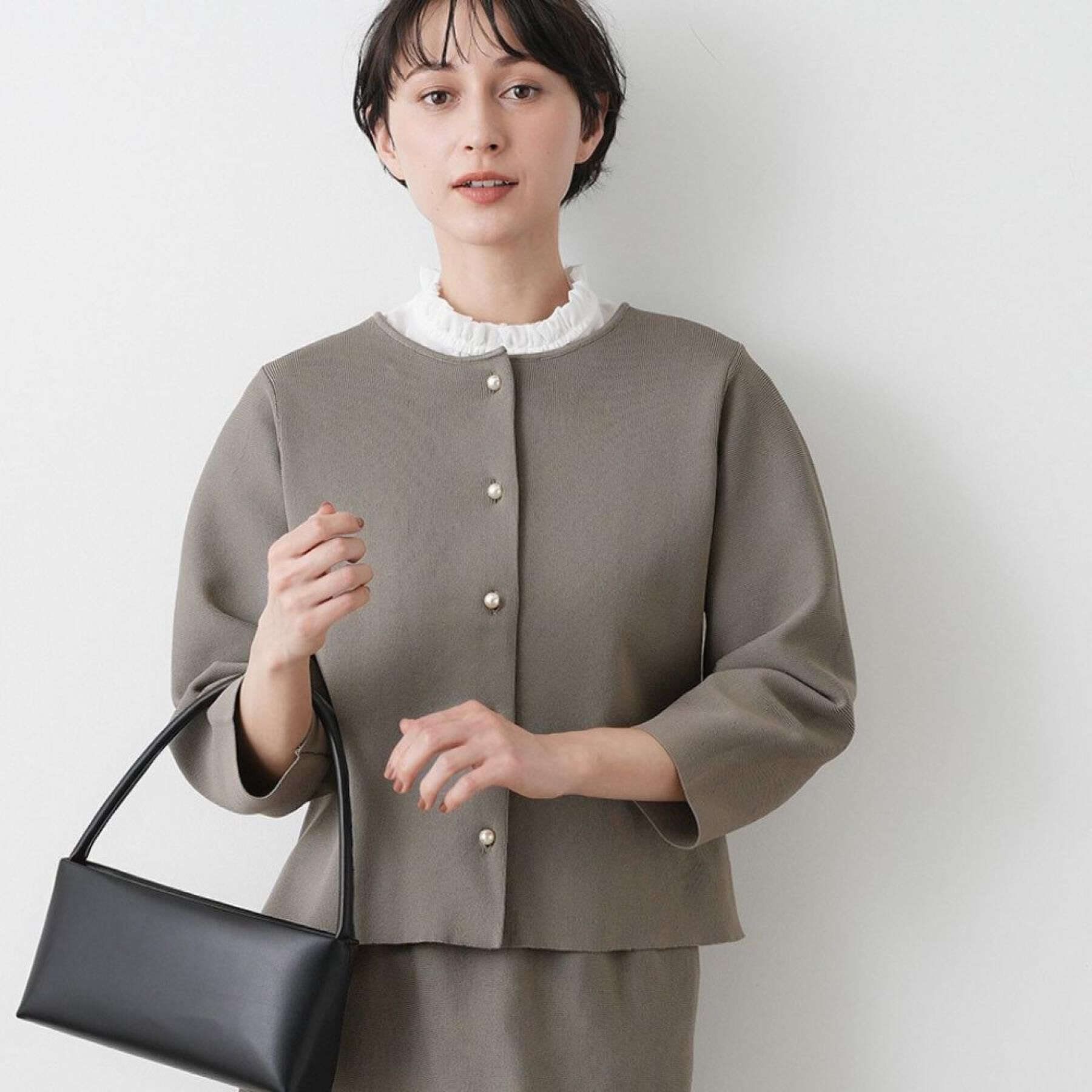 Dessin「【入卒/セレモニー/洗える】フリルネックジョーゼットブラウス」|シャツ・ブラウス|